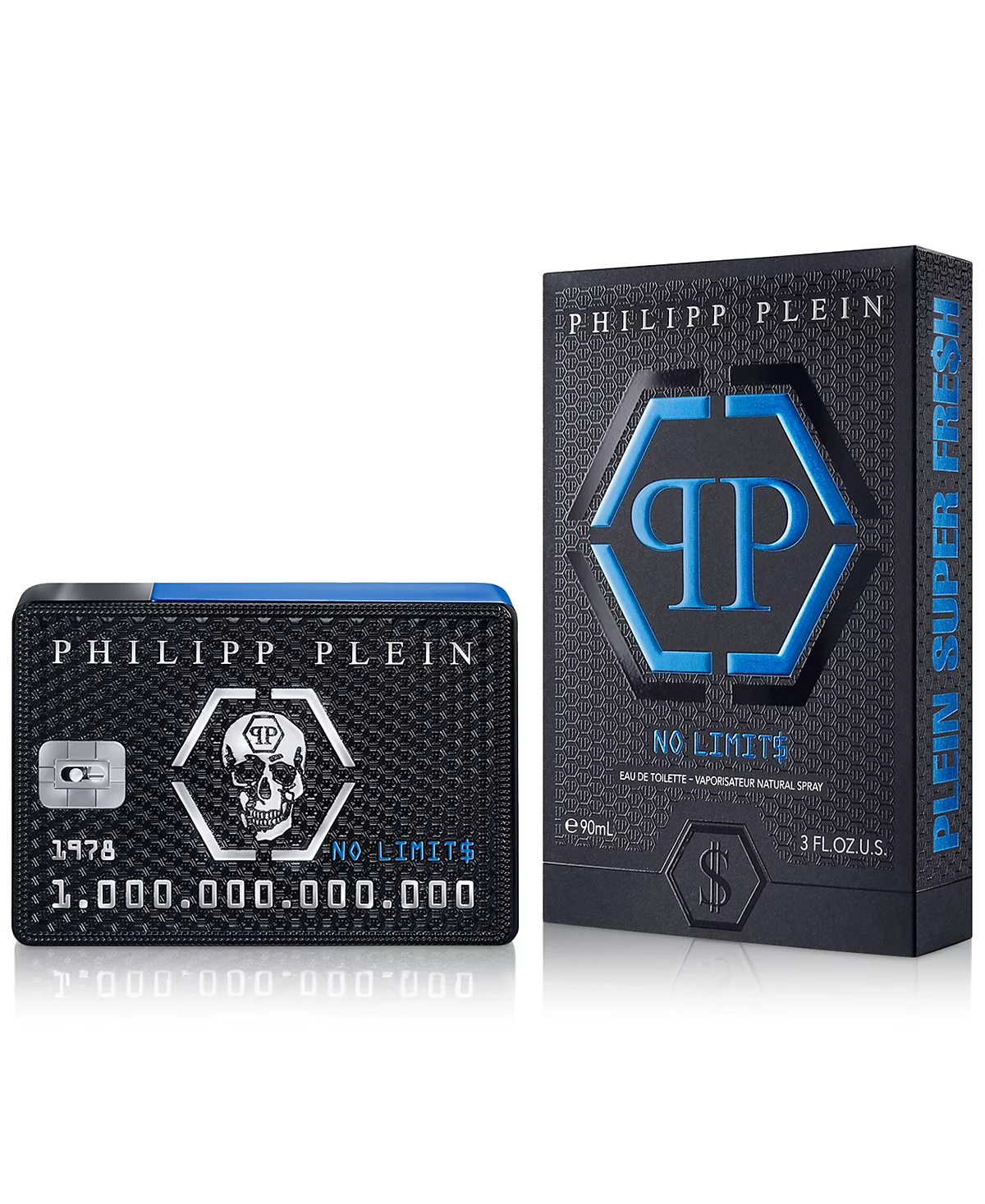 Philipp Plein Mens No Limit Plein Super Freh Eau de Toilette Spray 3 oz 18790₽