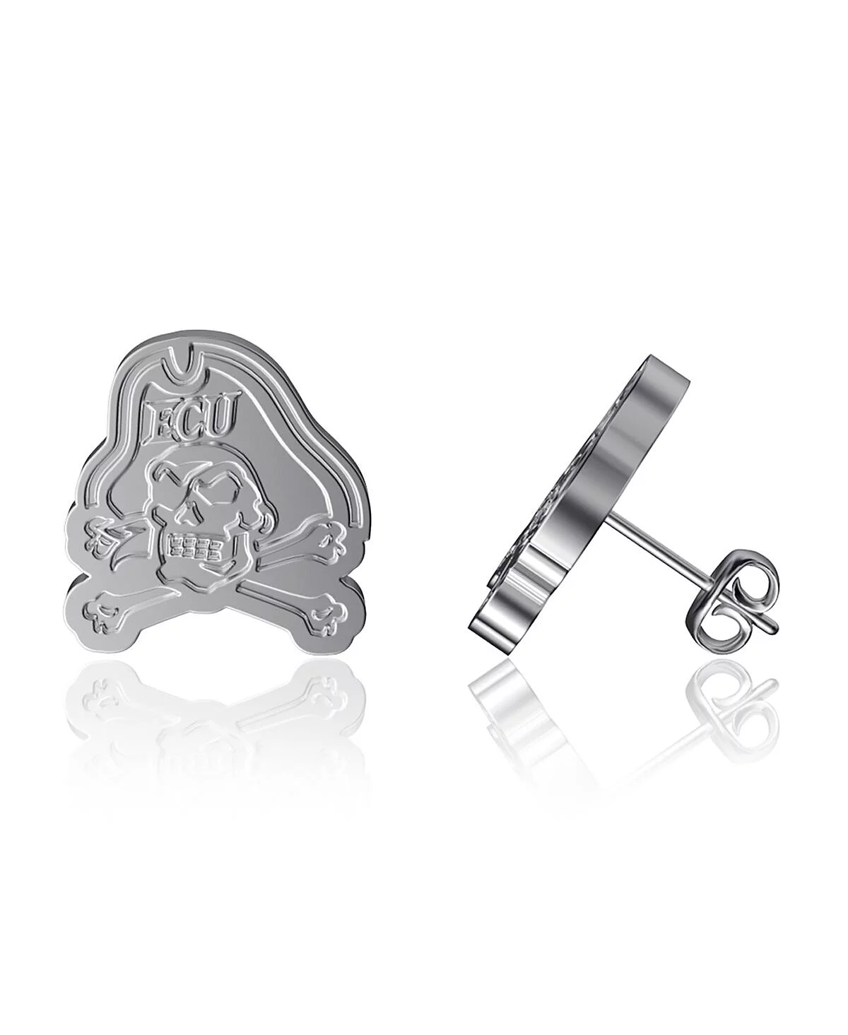 Women's Dayna Designs ECU Pirates Team Logo Silver Post Earrings