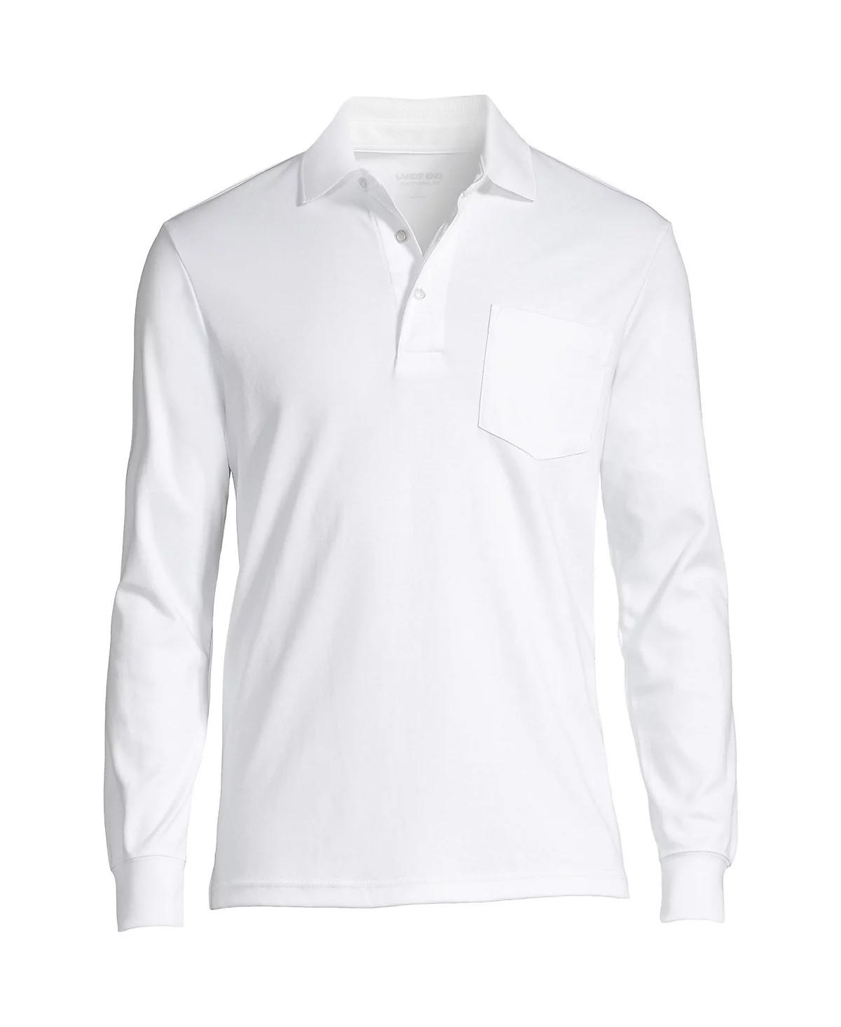 Lands End Big - Tall Long Sleeve Cotton Supima Polo Shirt with Pocket 13290₽