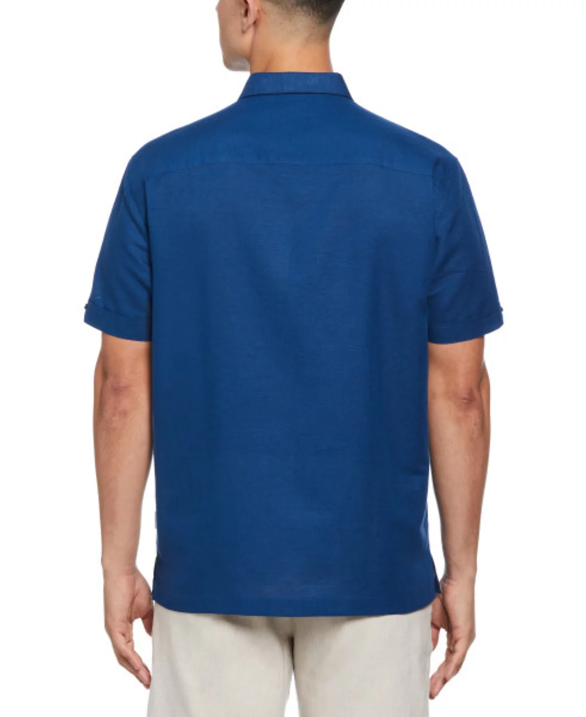 Cubavera Mens Short Sleeve Panel Button-Front Camp Shirt 12890₽