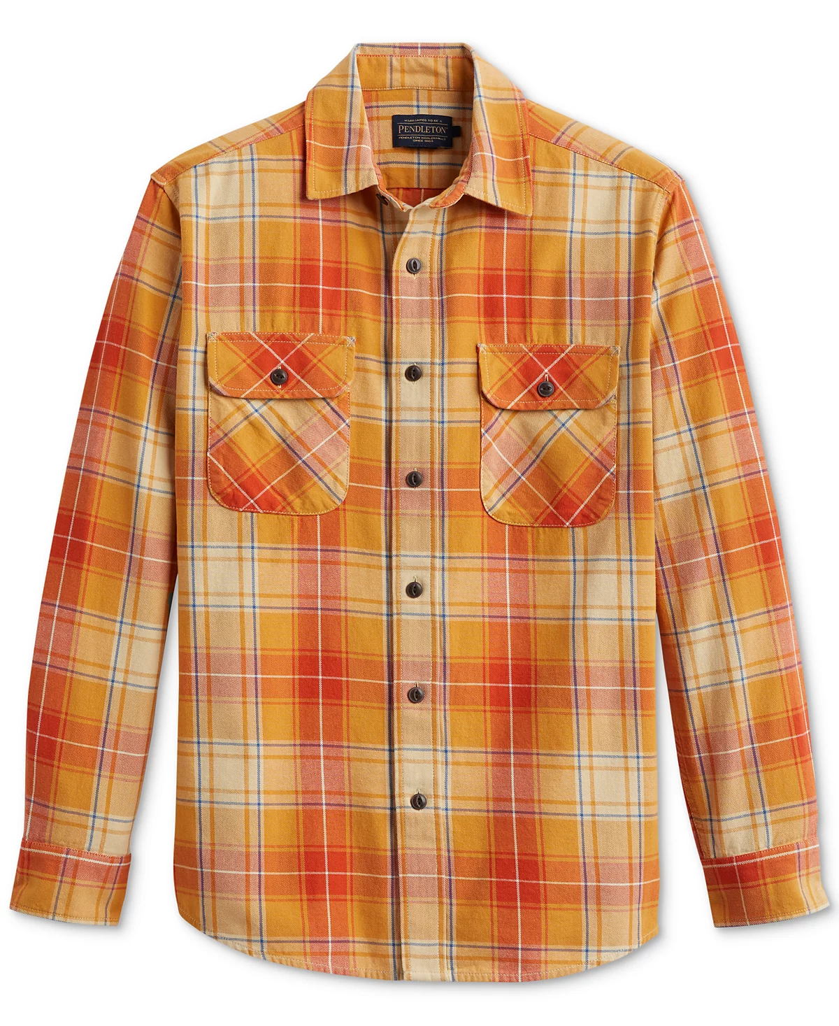 Pendleton Mens Beach Shack Plaid Long Sleeve Button-Front Shirt 11390₽