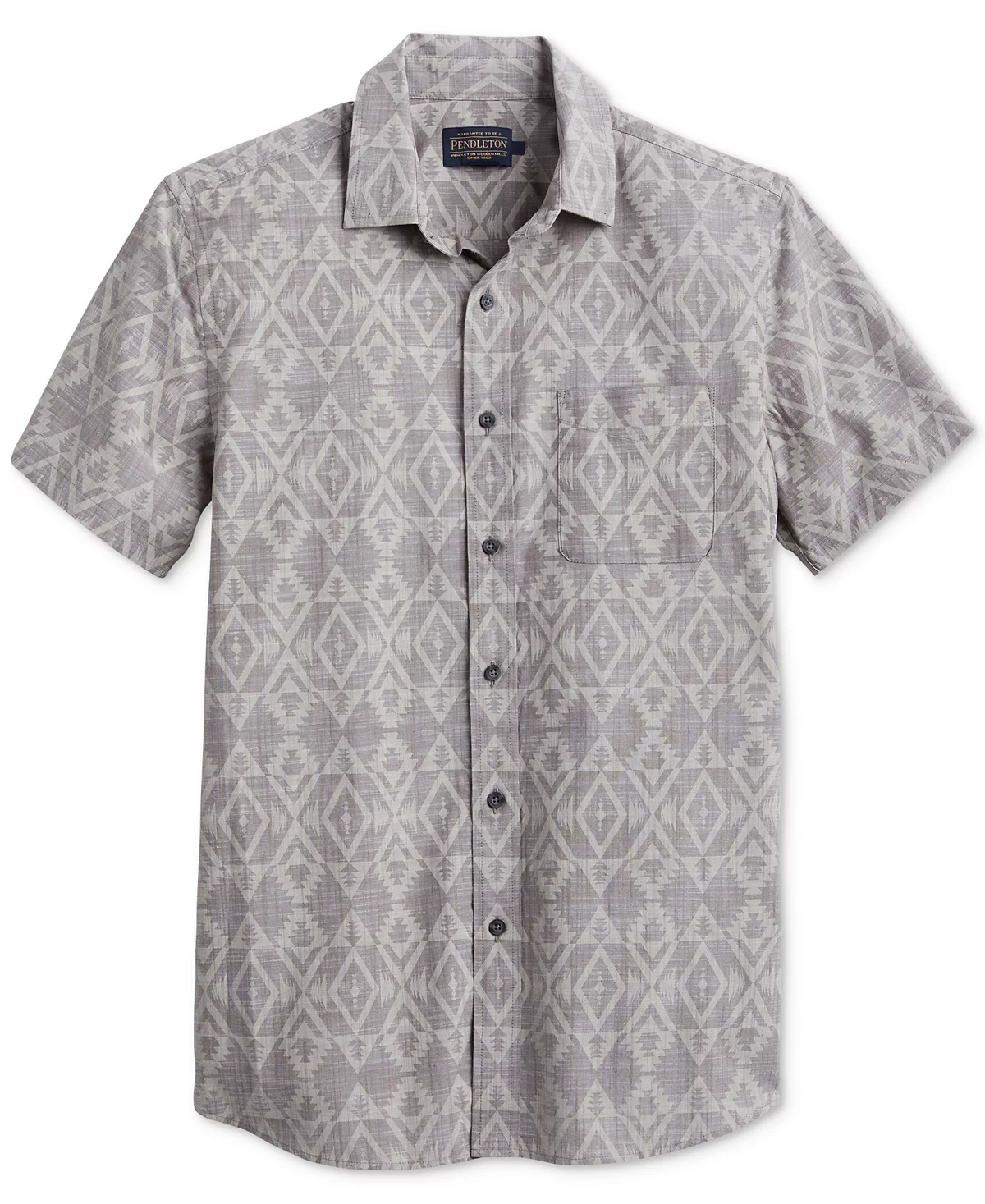 Pendleton Mens Deacon Chambray Tile Print Short Sleeve Button-Front Shirt 10190₽