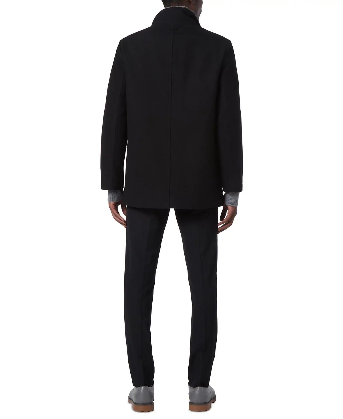 Marc New York Mens Brooks Melton Wool Car Coat with Faux Fur Collar 30090₽