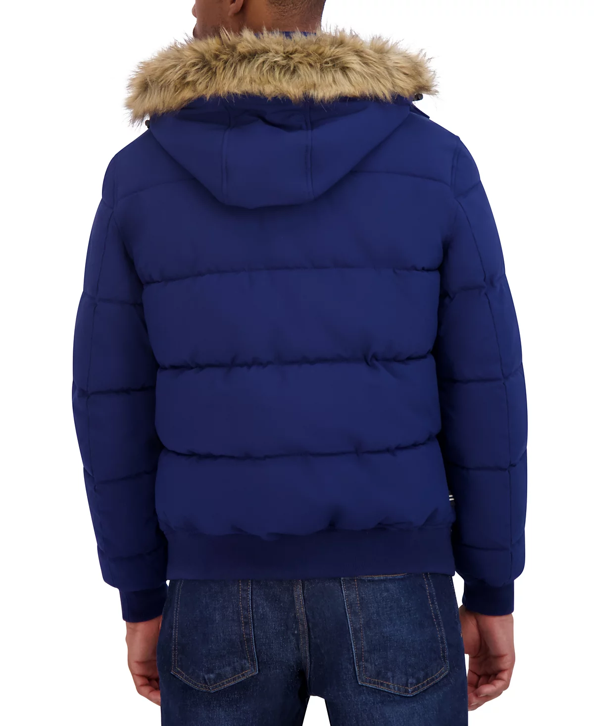 Nautica Mens Zip-Front Bomber Jacket with Faux Fur Hood 22490₽