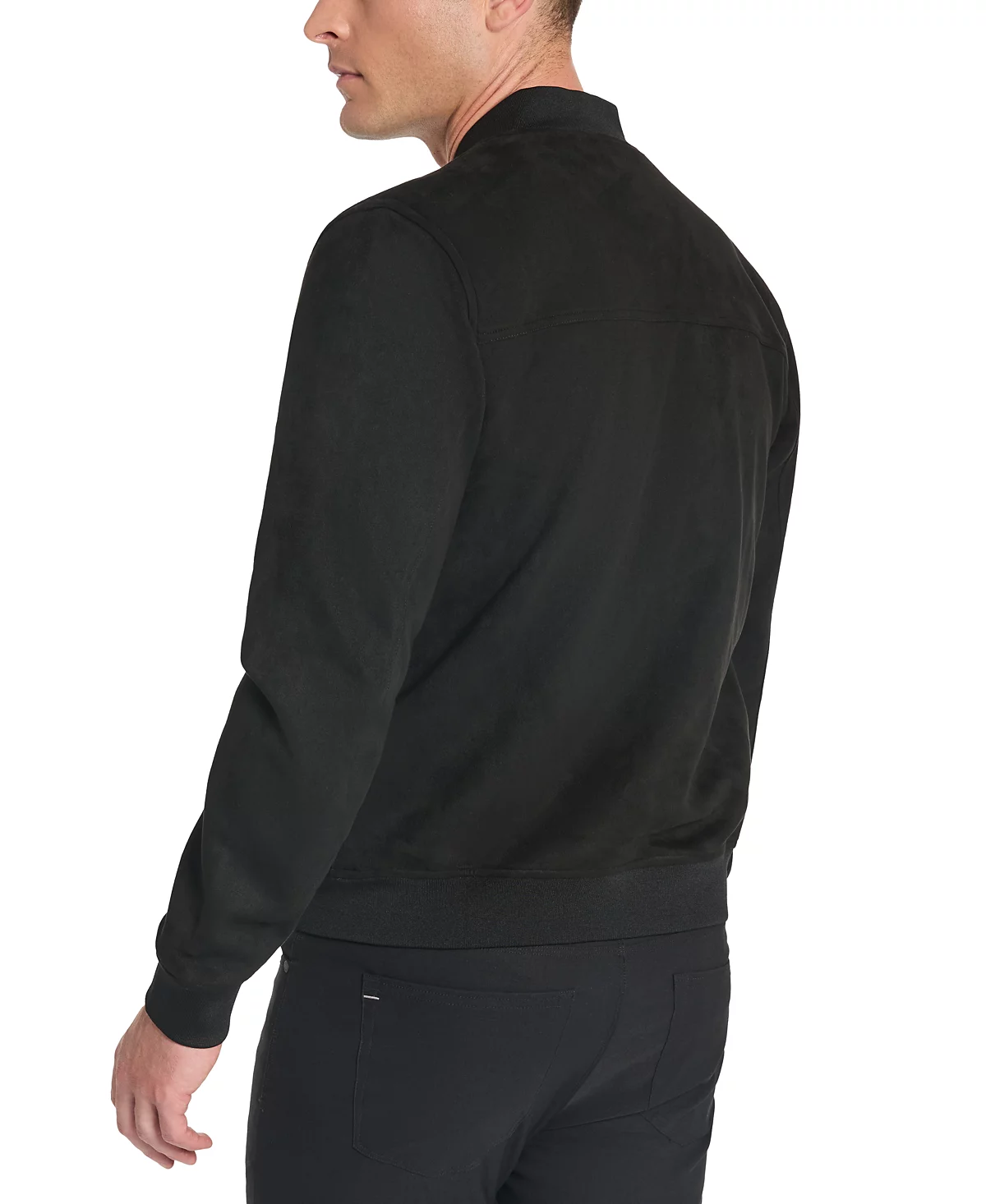 Kenneth Cole Mens Faux-Suede Snap-Front Bomber Jacket 27590₽