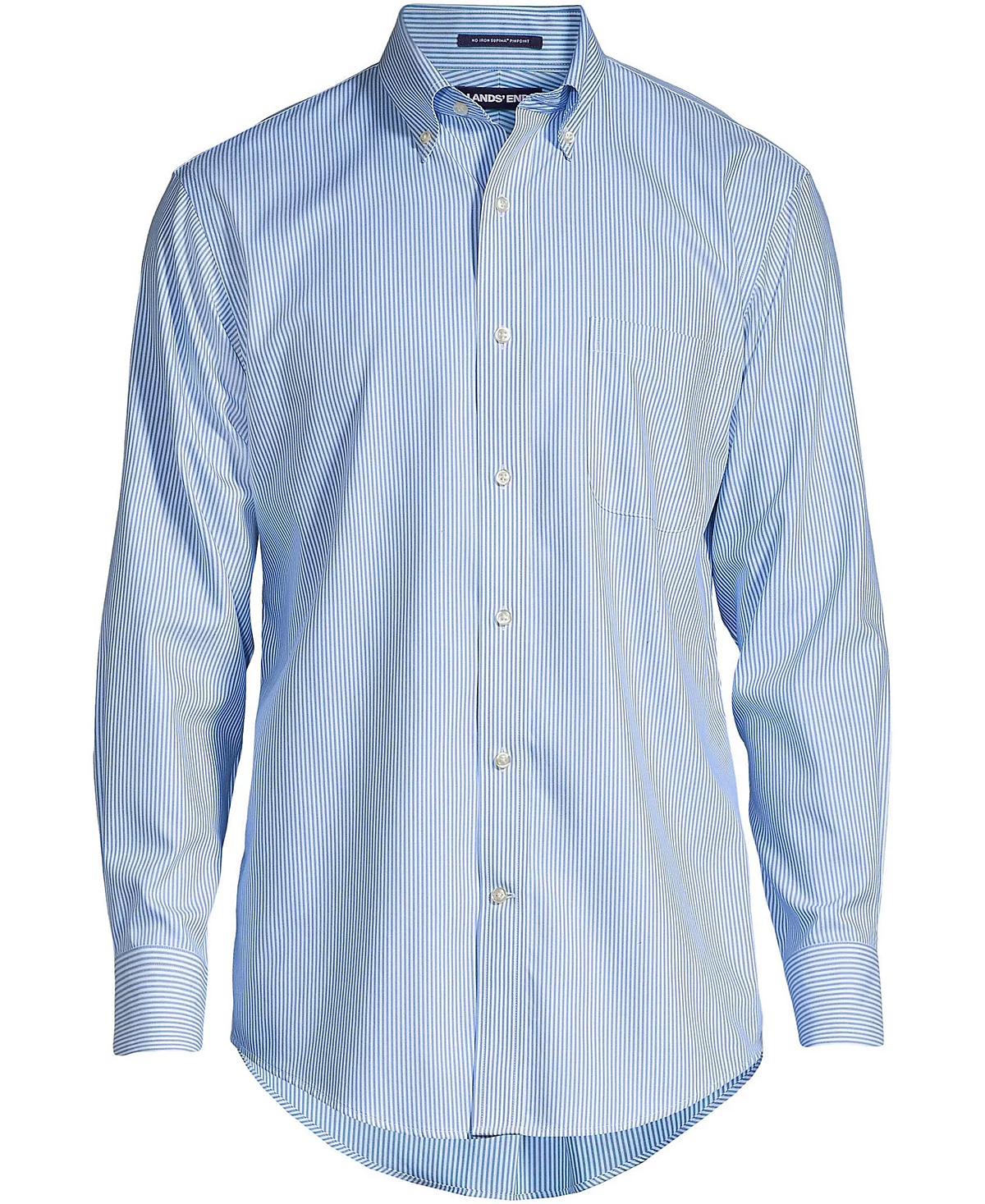 Lands End Mens Pattern No Iron Supima Pinpoint Button Down Collar Dress Shirt 10690₽