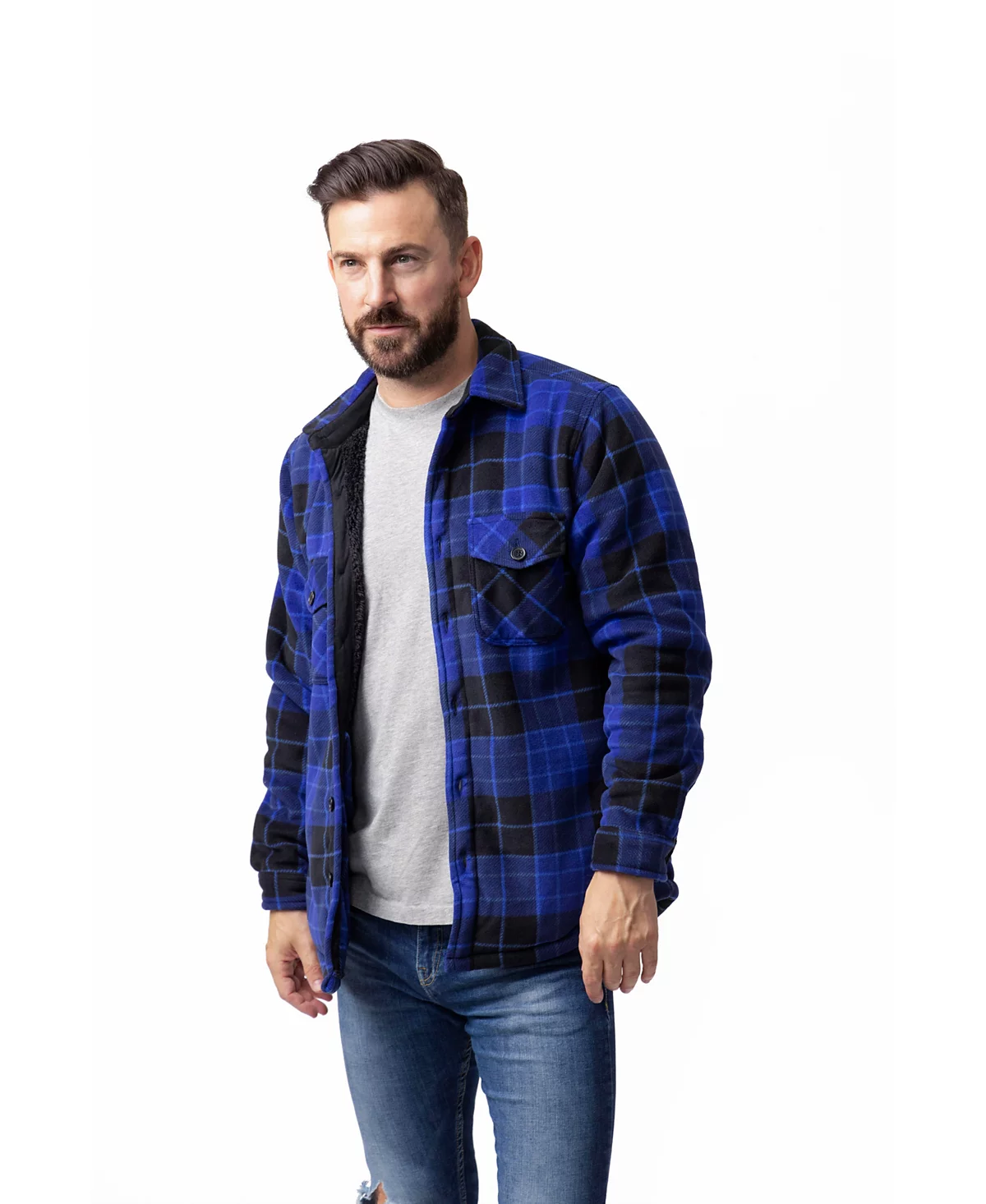 Heat Holders Mens Jax Long Sleeve Plaid Shirt Jacket 15190₽