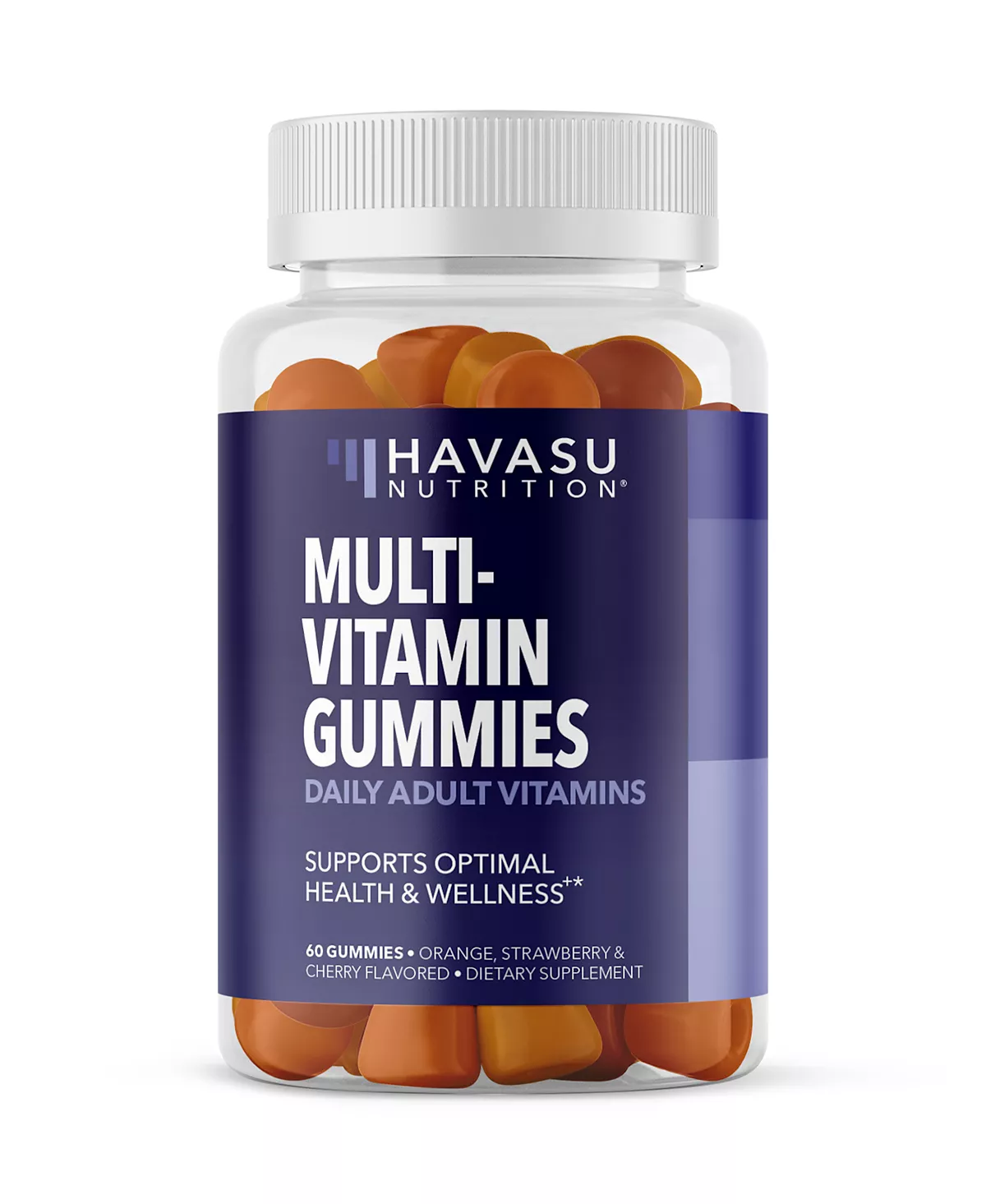 Мультивитаминные жевательные резинки с натуральным фруктовым вкусом, 60 карат