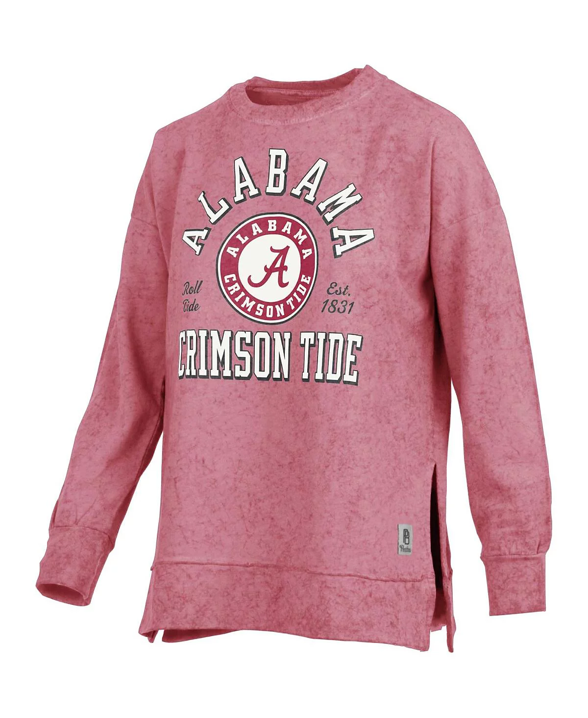 Womens Pressbox Crimson Alabama Crimson Tide Sun Washed Bishop Pullover Sweatshirt 8590₽