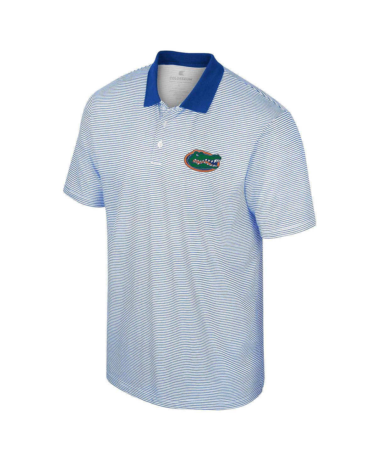 Mens Colosseum White Royal Florida Gators Print Stripe Polo Shirt 6990₽