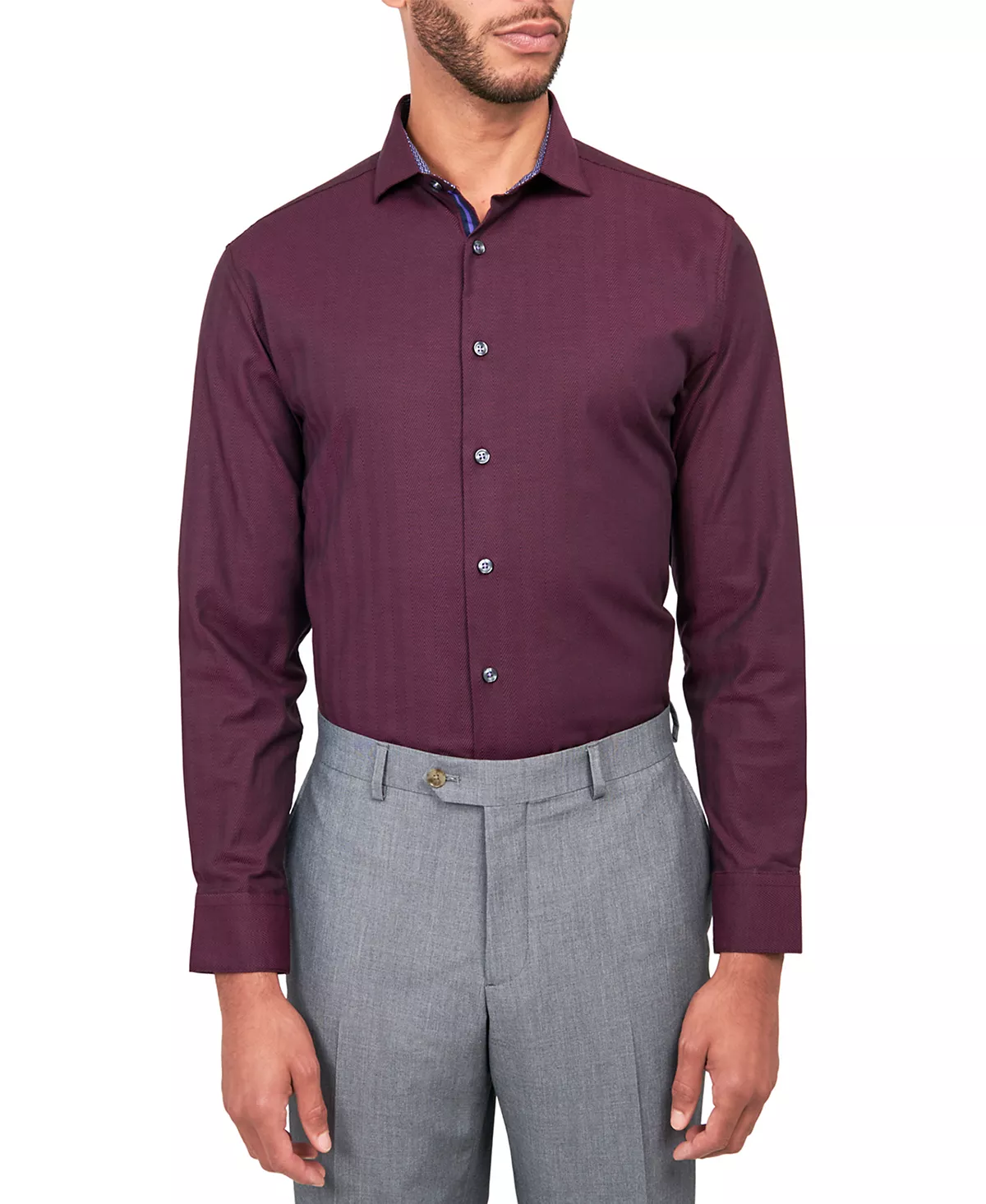 Мужская однотонная рубашка в елочку от Michelsons of London 11190₽