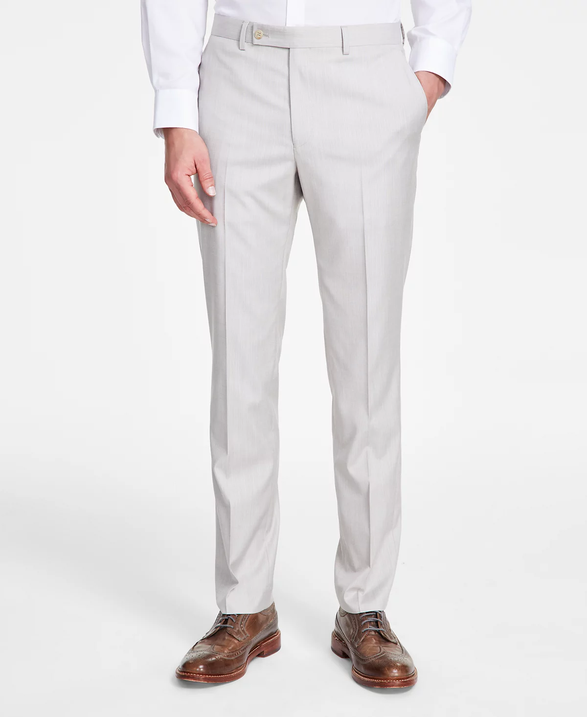 DKNY Mens Modern-Fit Natural Neat Suit Separate Pants 7590₽