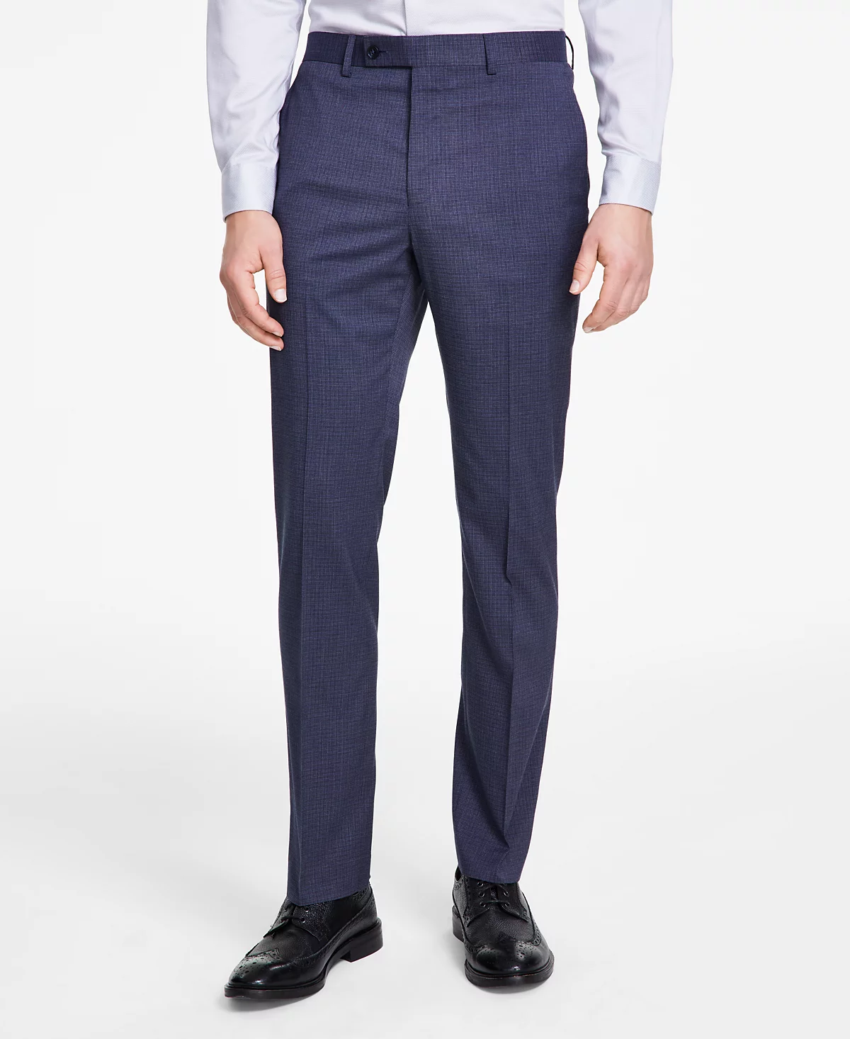 DKNY Mens Modern-Fit Blue Mini Check Suit Separate Pants 7590₽