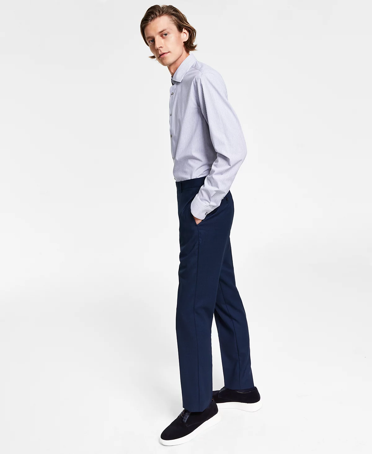 Calvin Klein Mens X-Fit Slim-Fit Stretch Suit Pants 7590₽