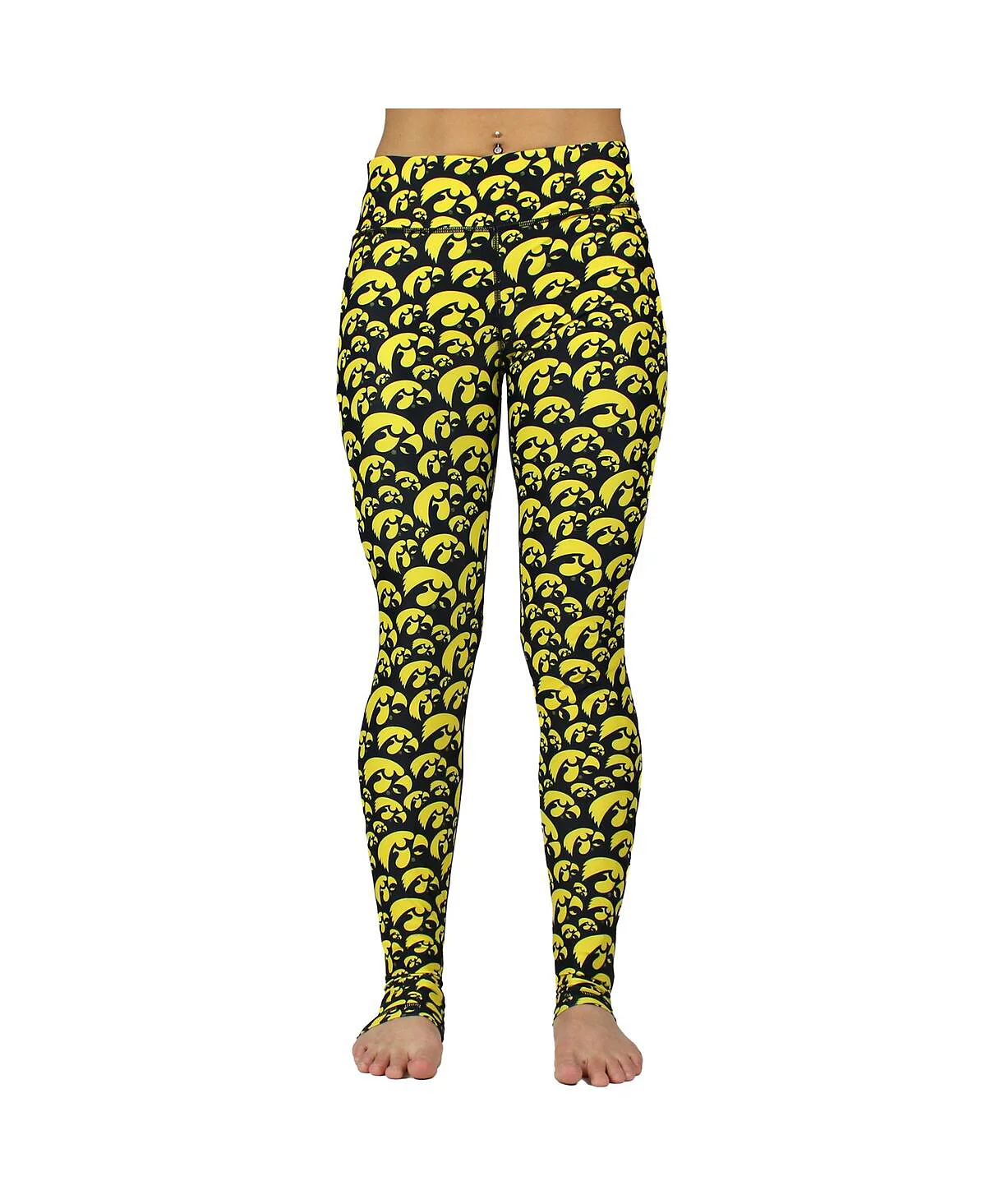 Womens ZooZatz Black Iowa Hawkeyes Stacked Mascot Leggings 6990₽
