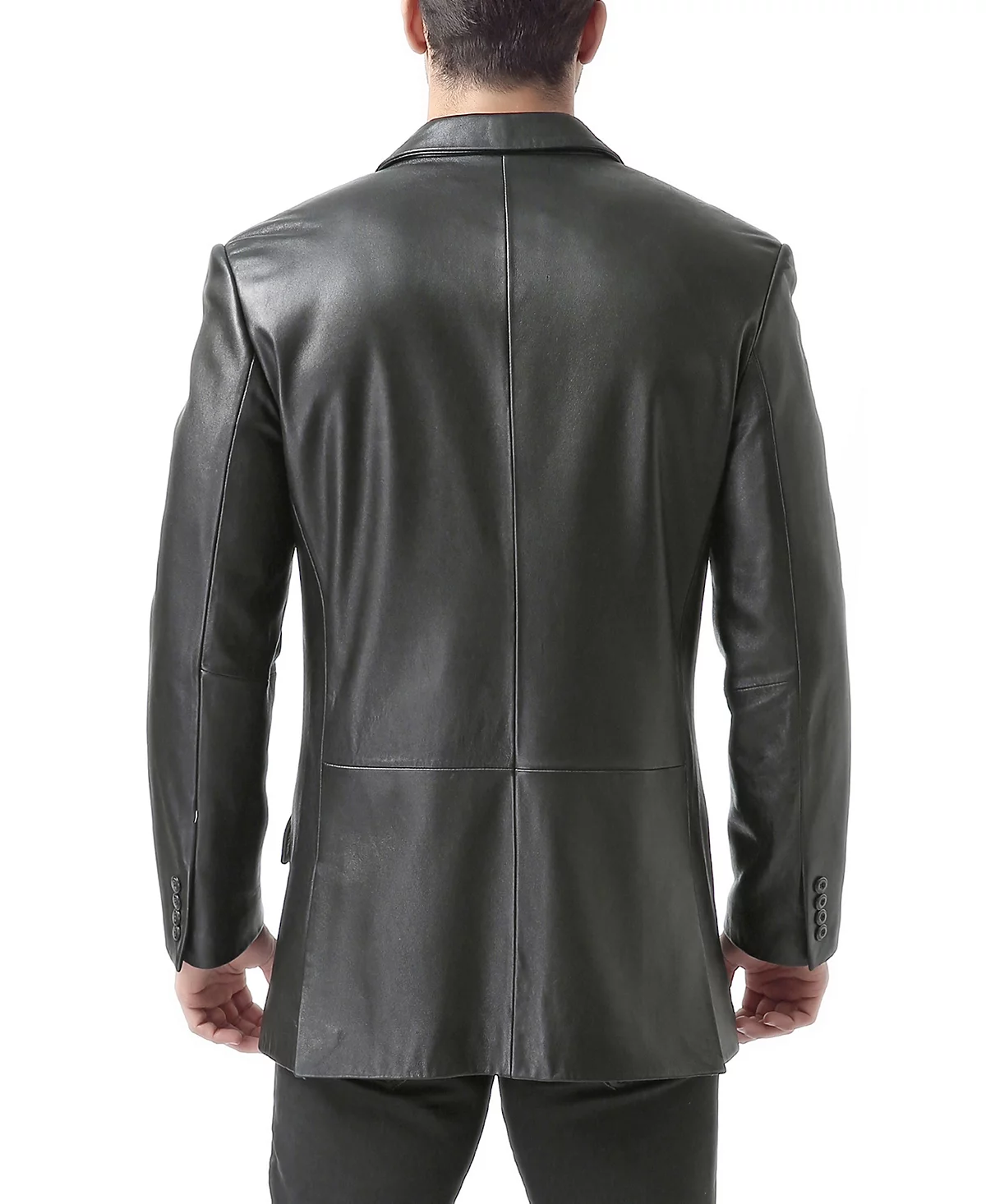 BGSD Men Peaked Lapel Two-Button Leather Blazer 68490₽