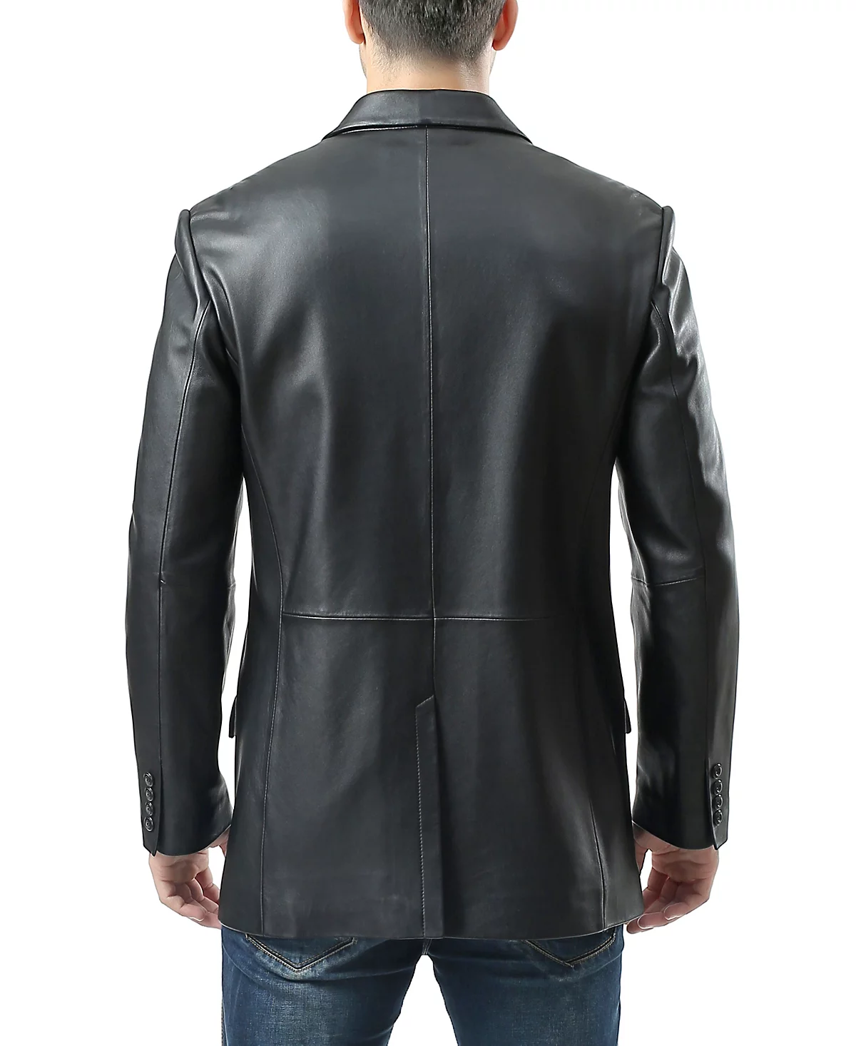 BGSD Men Benji Two-Button Leather Blazer