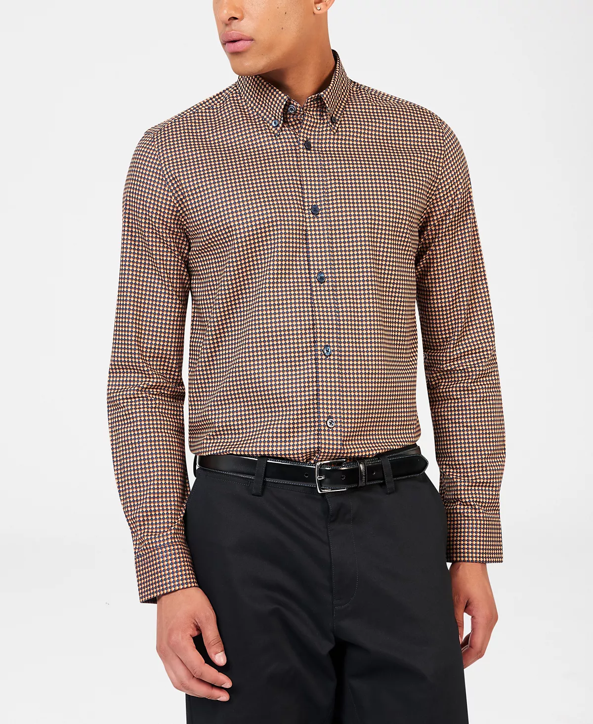 Мужская рубашка с принтом в виде шеврона 21890₽