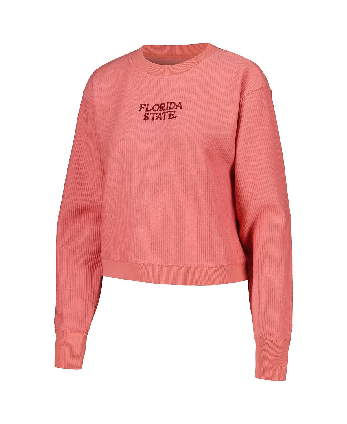 Womens League Collegiate Wear Coral Florida State Seminoles Timber Cropped Pullover Sweatshirt 10690₽