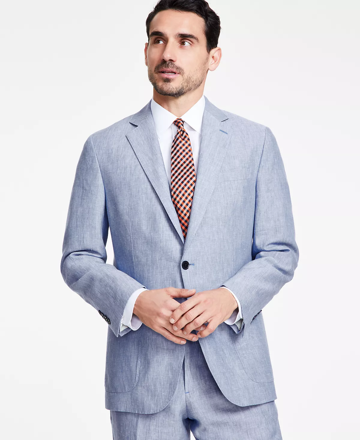 Мужской однотонный льняной костюм классического кроя B by отделяет 59990₽