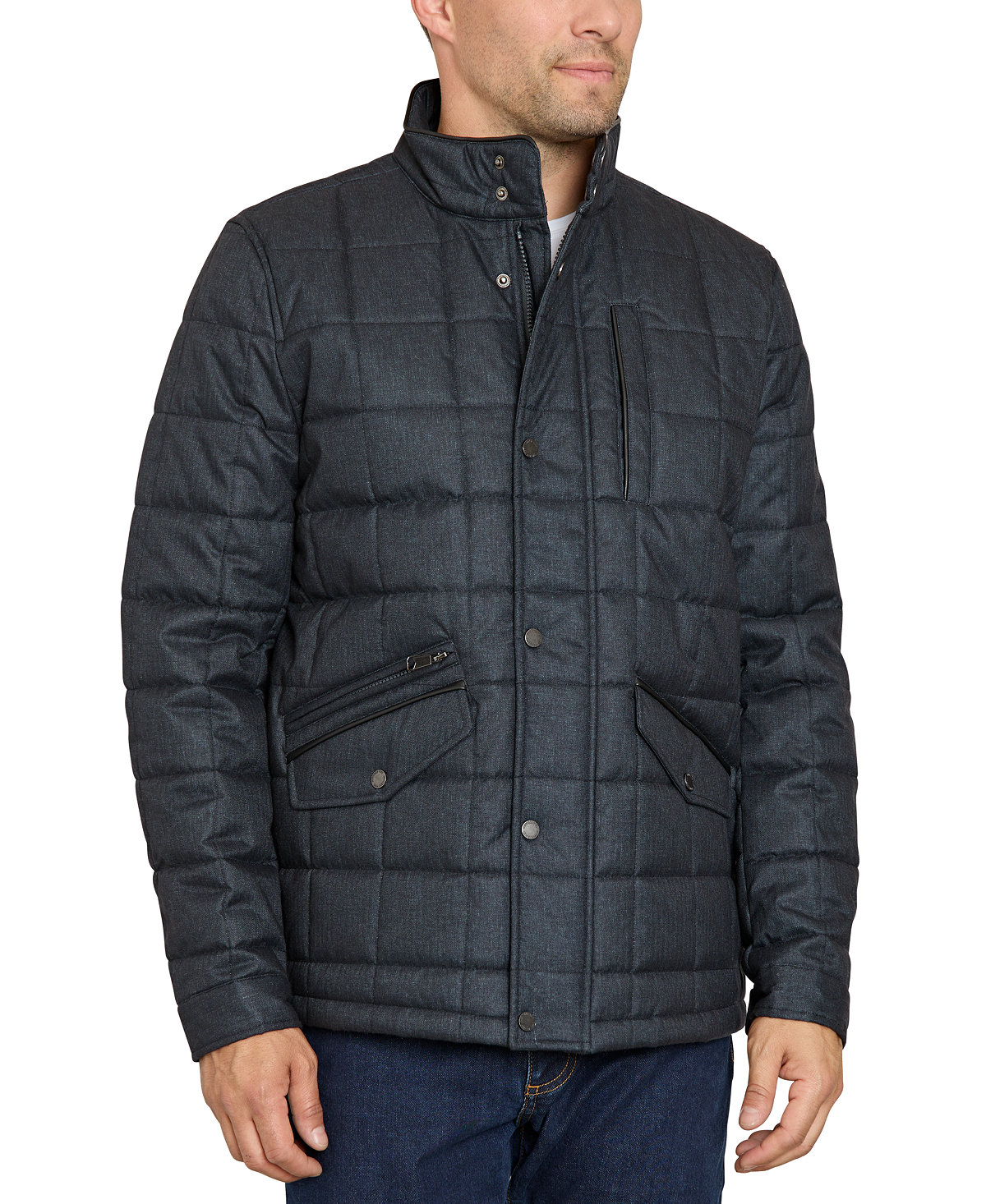 Sam Edelman Mens Box-Quilted Stand-Collar Puffer Jacket 15190₽