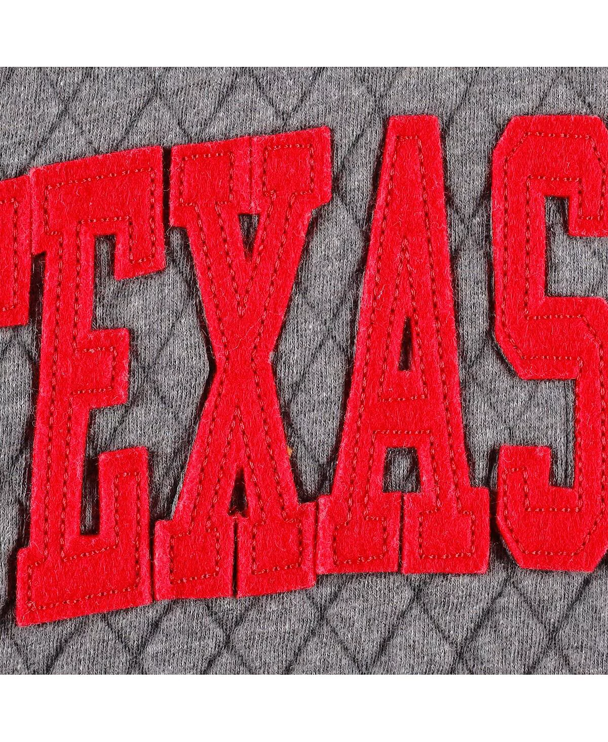 Womens Pressbox Heather Charcoal Texas Tech Red Raiders Moose Quilted Pullover Sweatshirt 9090₽