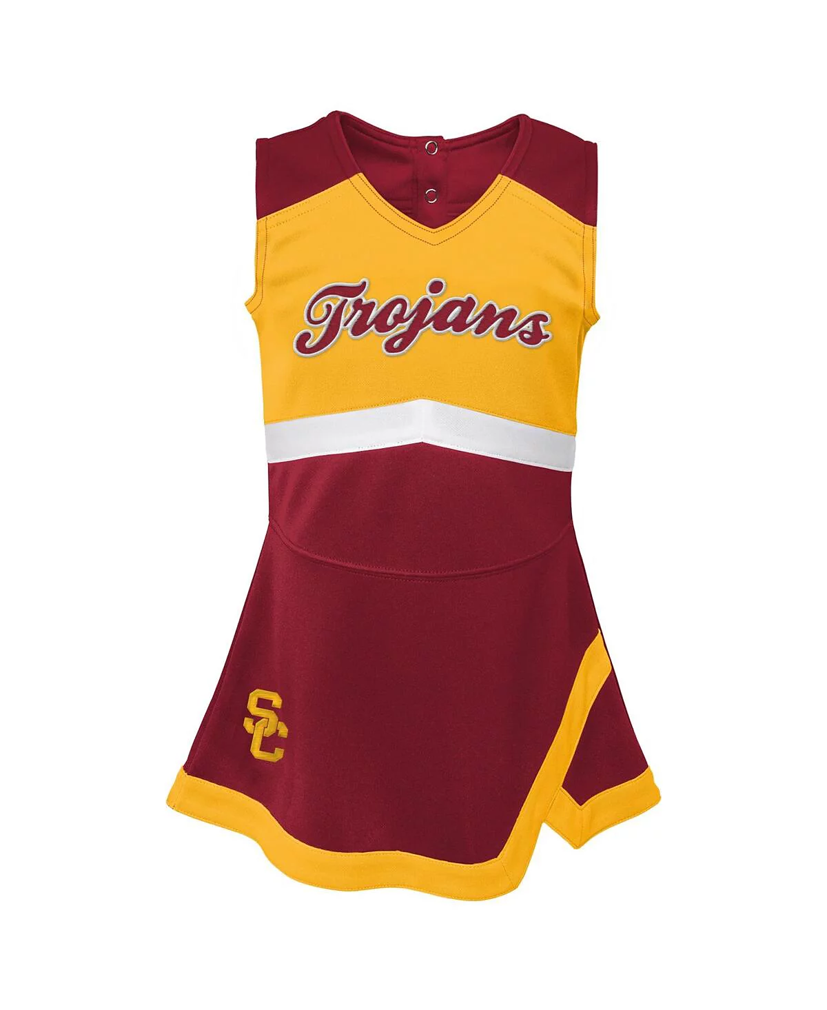 Girls Preschool Cardinal Gold USC Trojans Two-Piece Cheer Captain Jumper Dress and Bloomers Set 5690₽