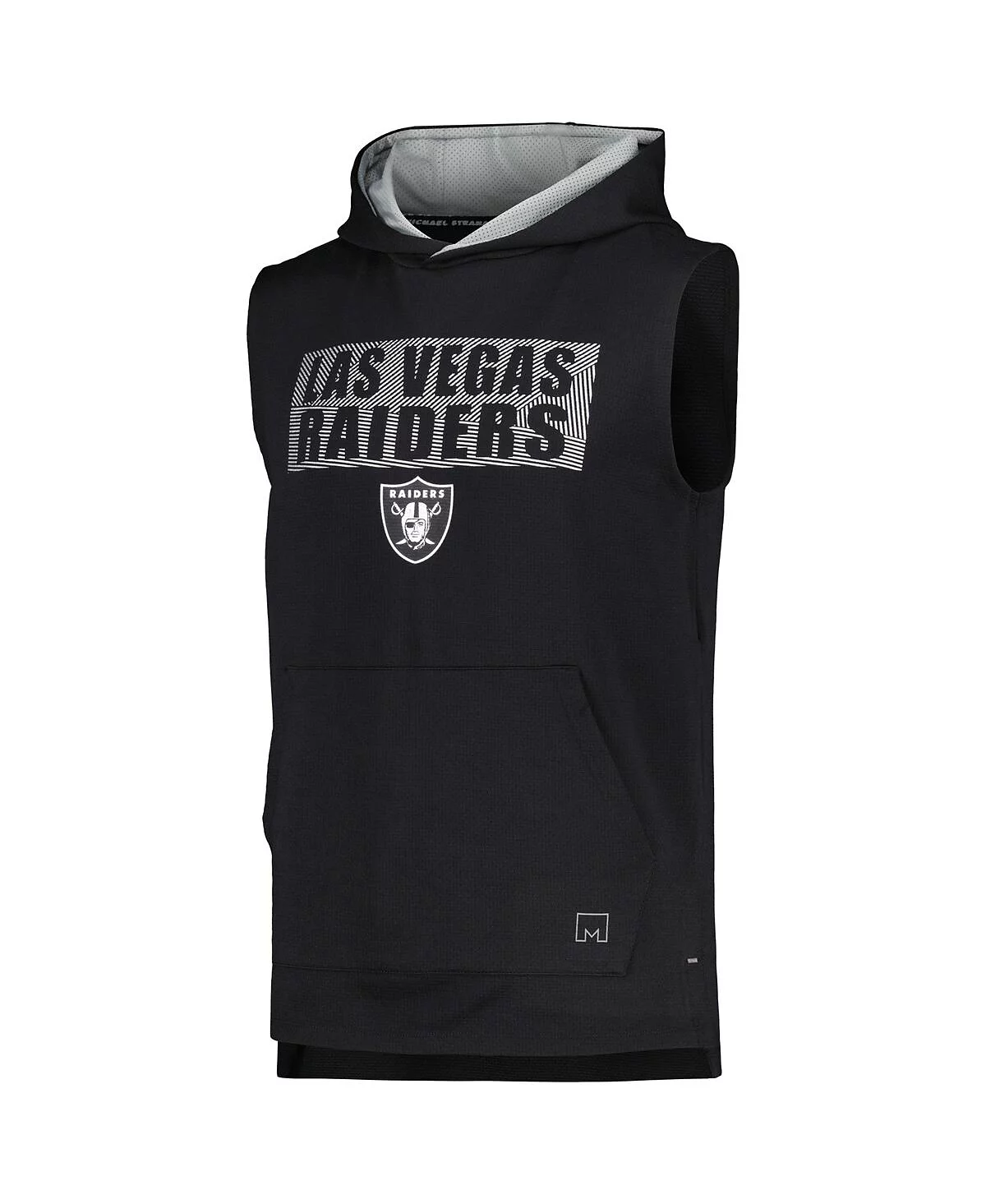 Mens MSX by Michael Strahan Black Las Vegas Raiders Marathon Sleeveless Pullover Hoodie 10290₽