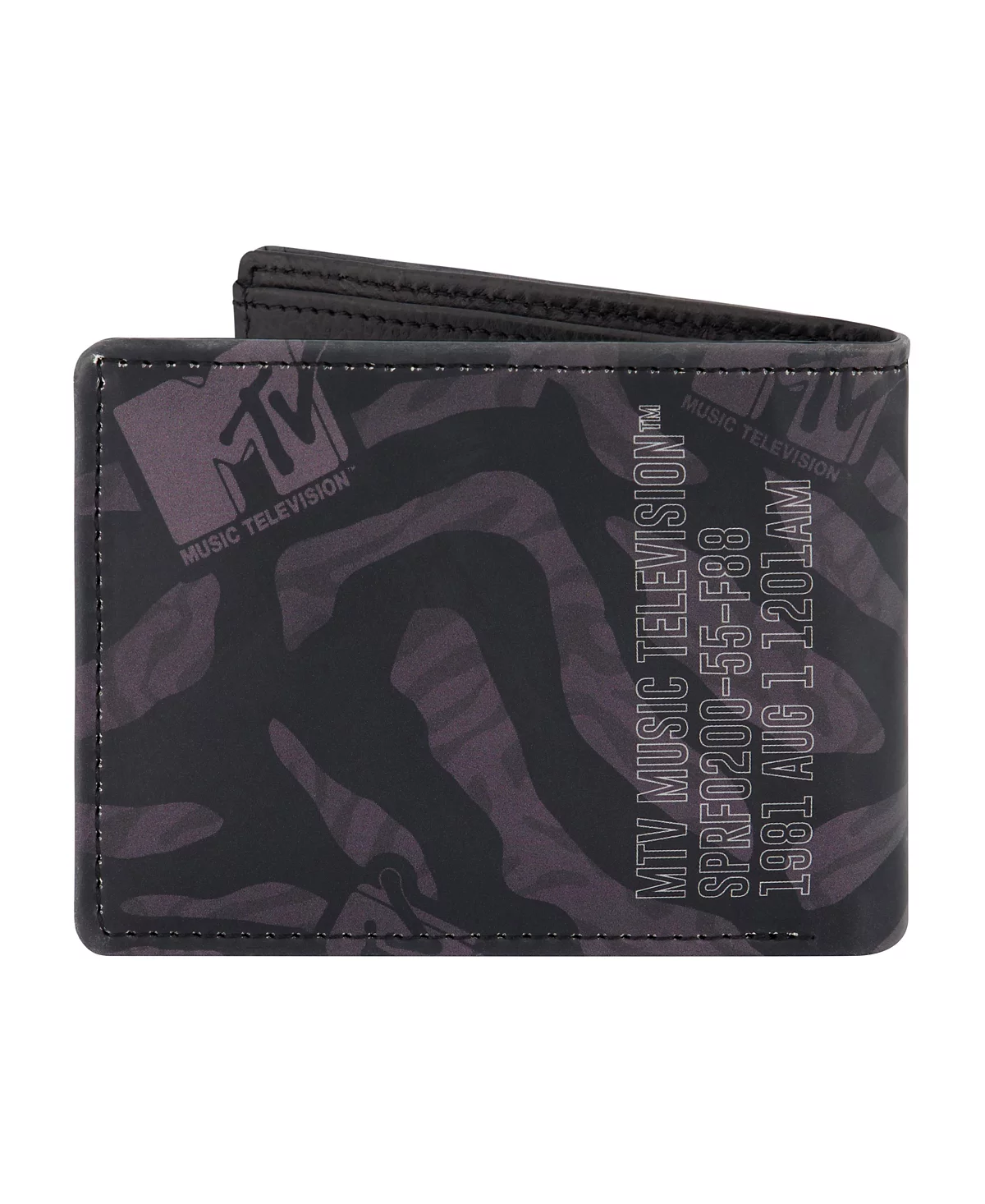 MTV Men's LOGO Bifold Wallet, Slim Wallet with Decorative Tin for Men and Women