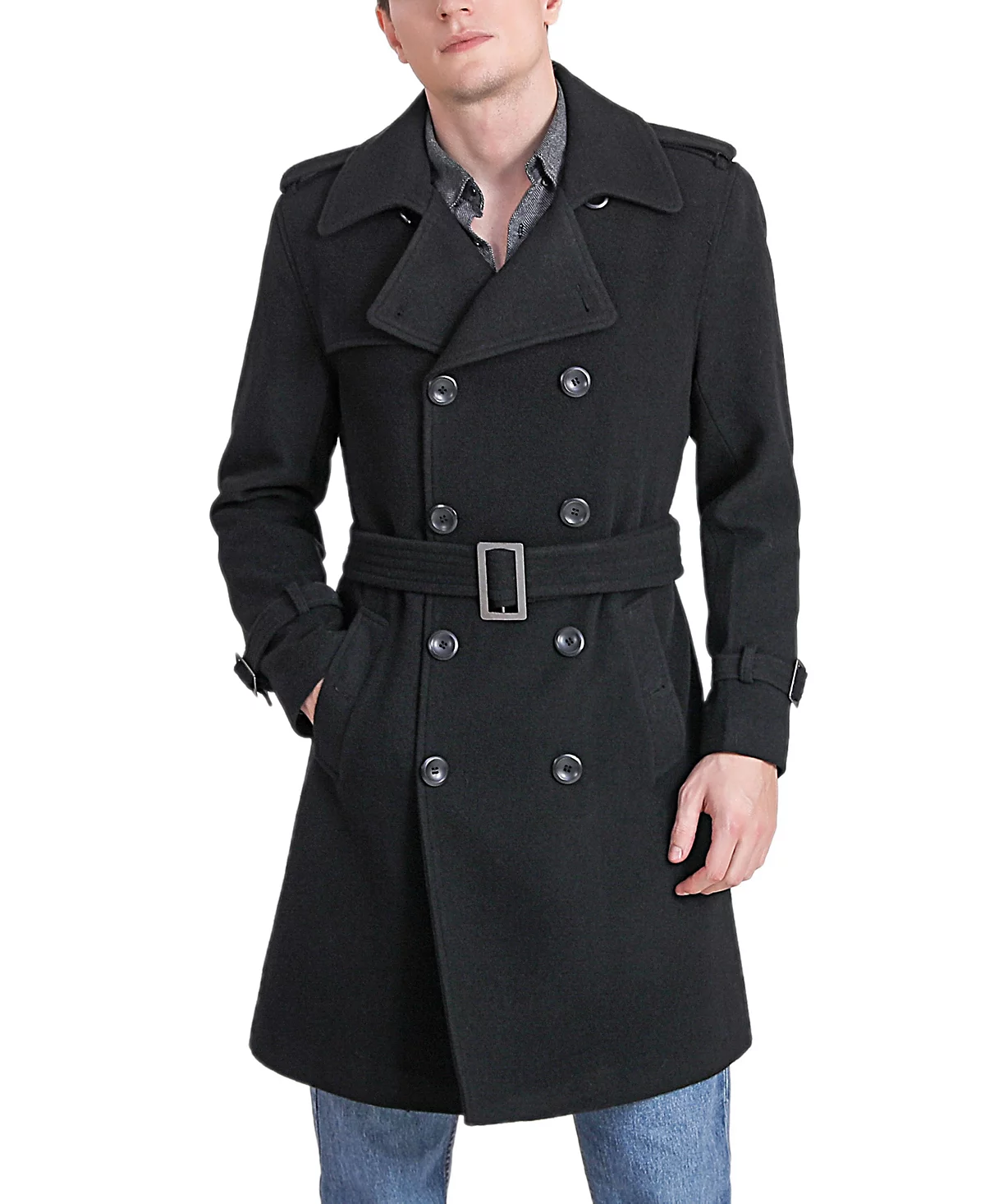 Landing Leathers Men Jake Wool Blend Trench Coat 47190₽