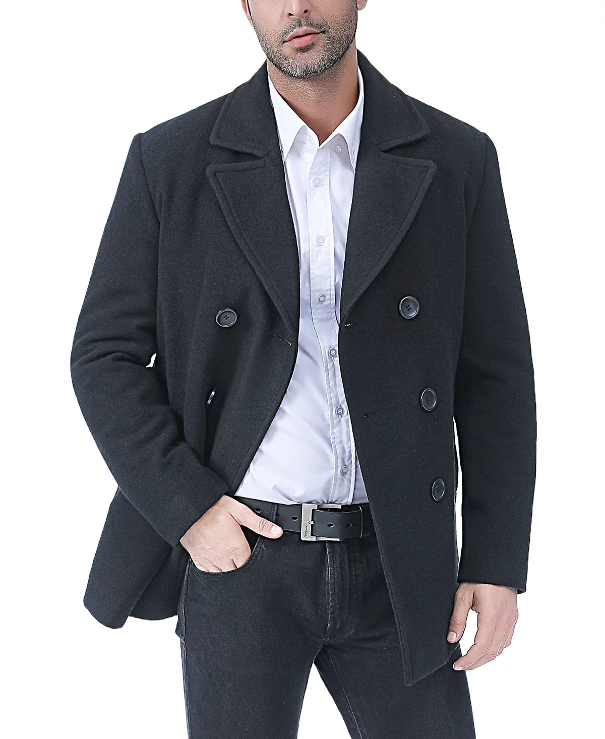 BGSD Men Hugh Wool Blend Pea Coat - Tall 38090₽