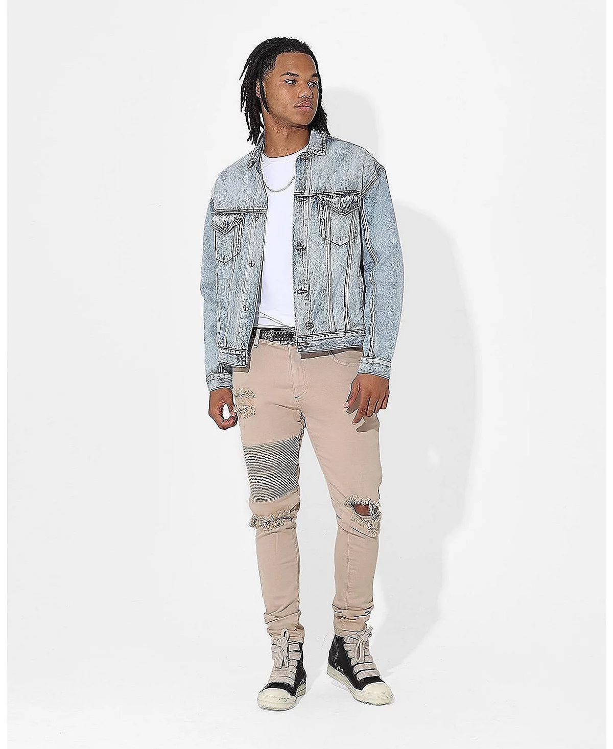 SAINT MORTA Mens Index Distressed Biker Jeans 18290₽