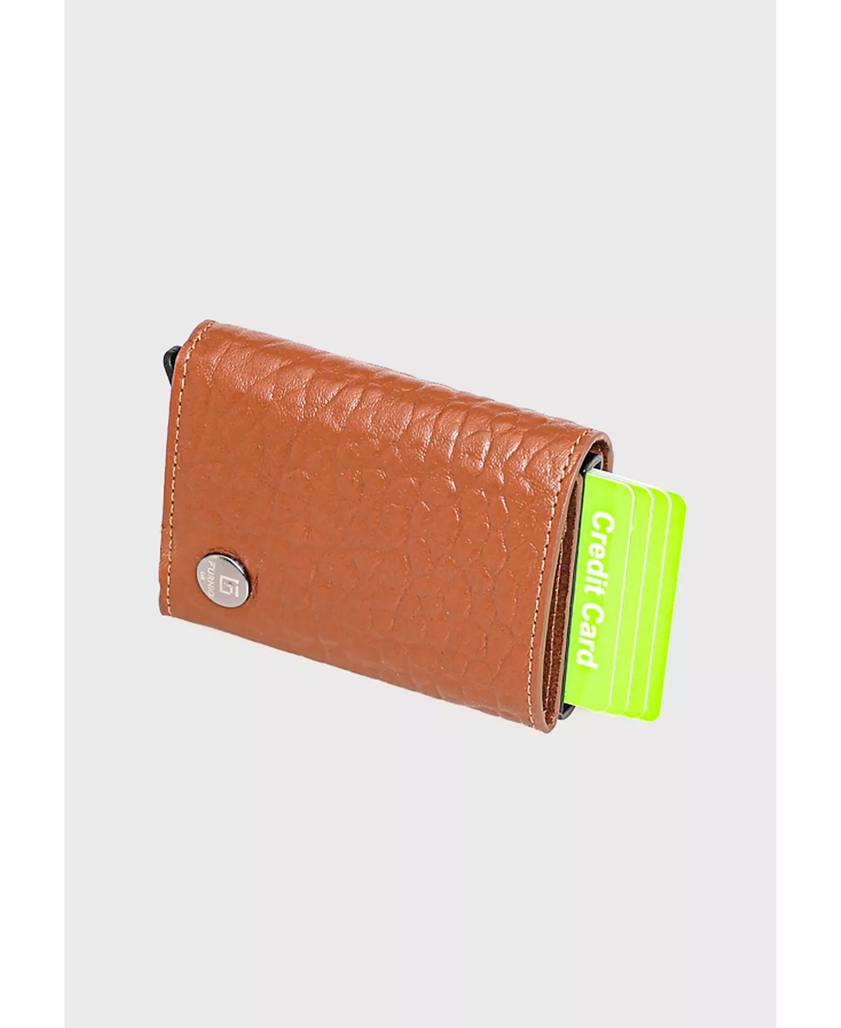 Мужская визитница тройного формата из натуральной кожи с рисунком слона