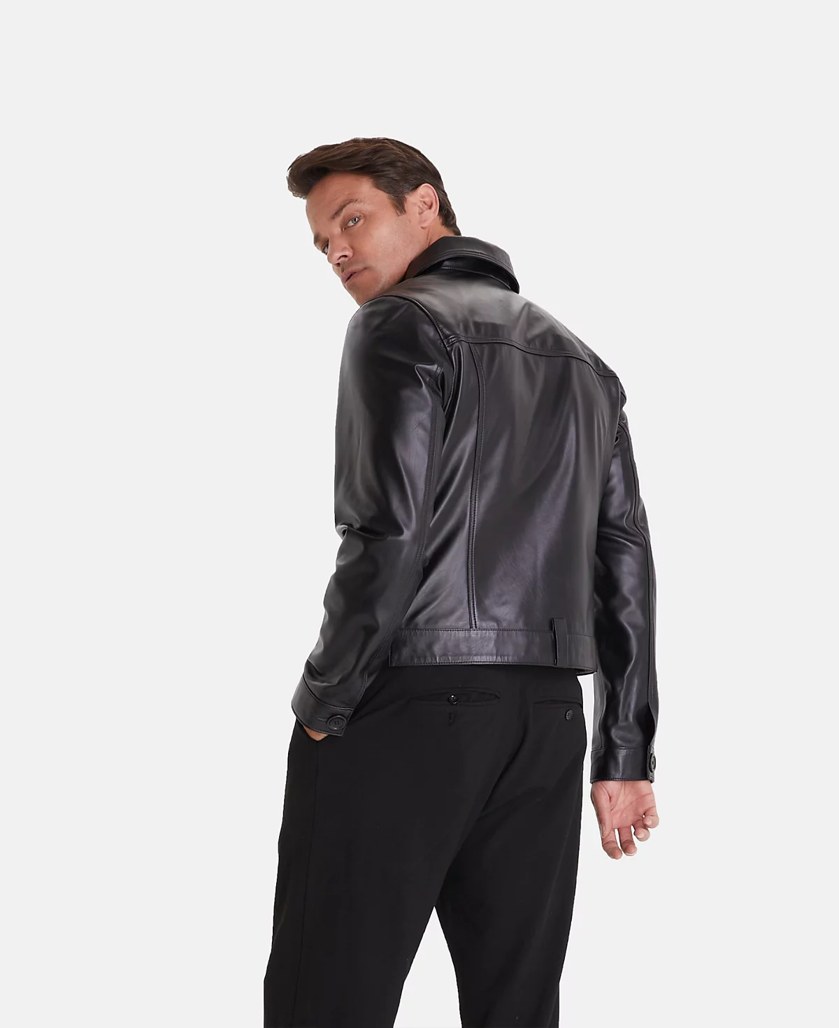 Mens Leather Jacket Nappa Black 43590₽