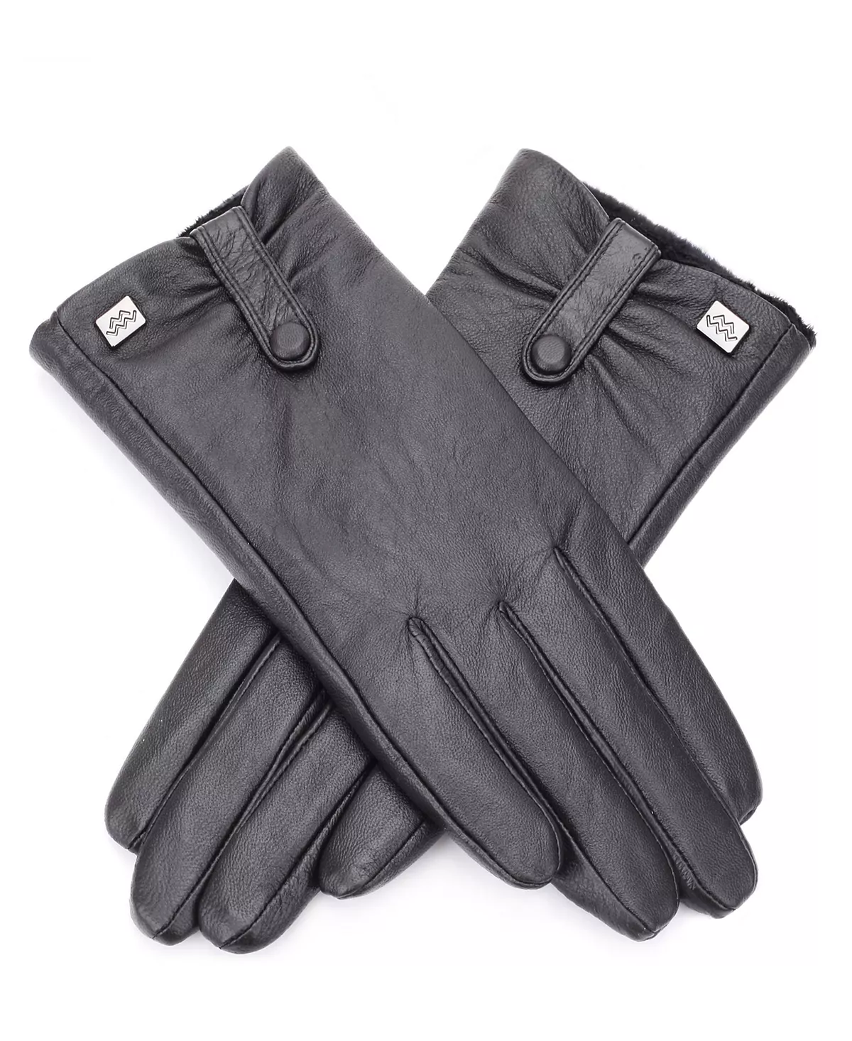 Женская компрессионная перчатка из овчины с сенсорным экраном на кнопках 6090₽