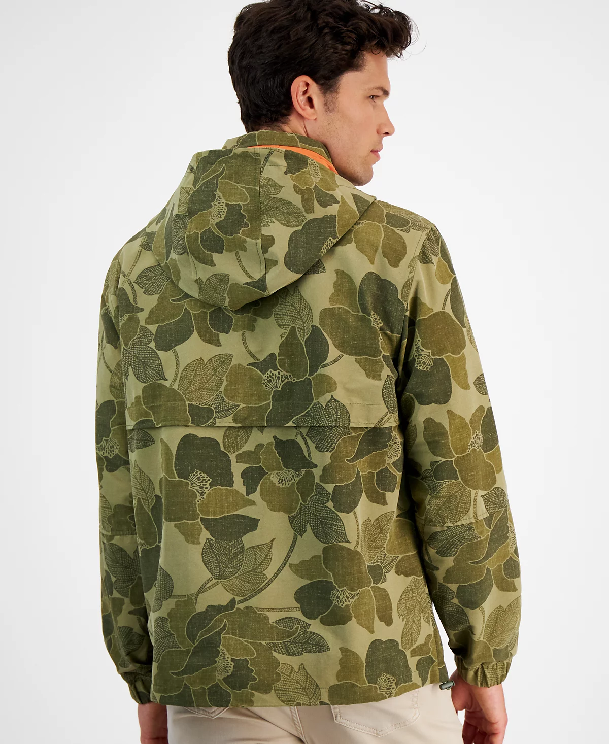 Sun Stone Mens Regular-Fit Leaf-Print Full-Zip Hooded Windbreaker Created for Macys 5690₽