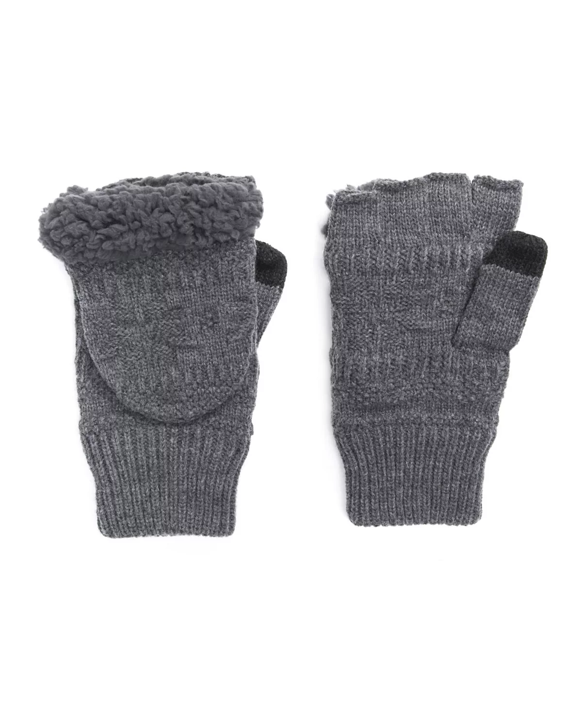 Muk Luks Mens Faux Fur Flip Mittens 6490₽