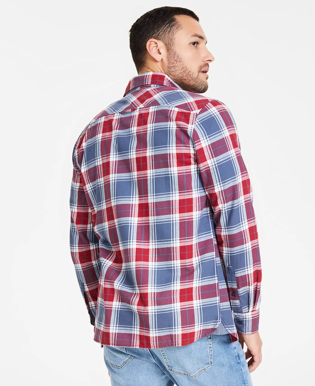 Sun Stone Mens Sam Plaid Shirt Created for Macys 7590₽