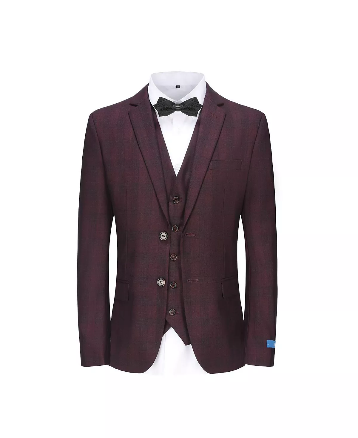 Мужской приталенный костюм в клетку из 3 частей 43290₽