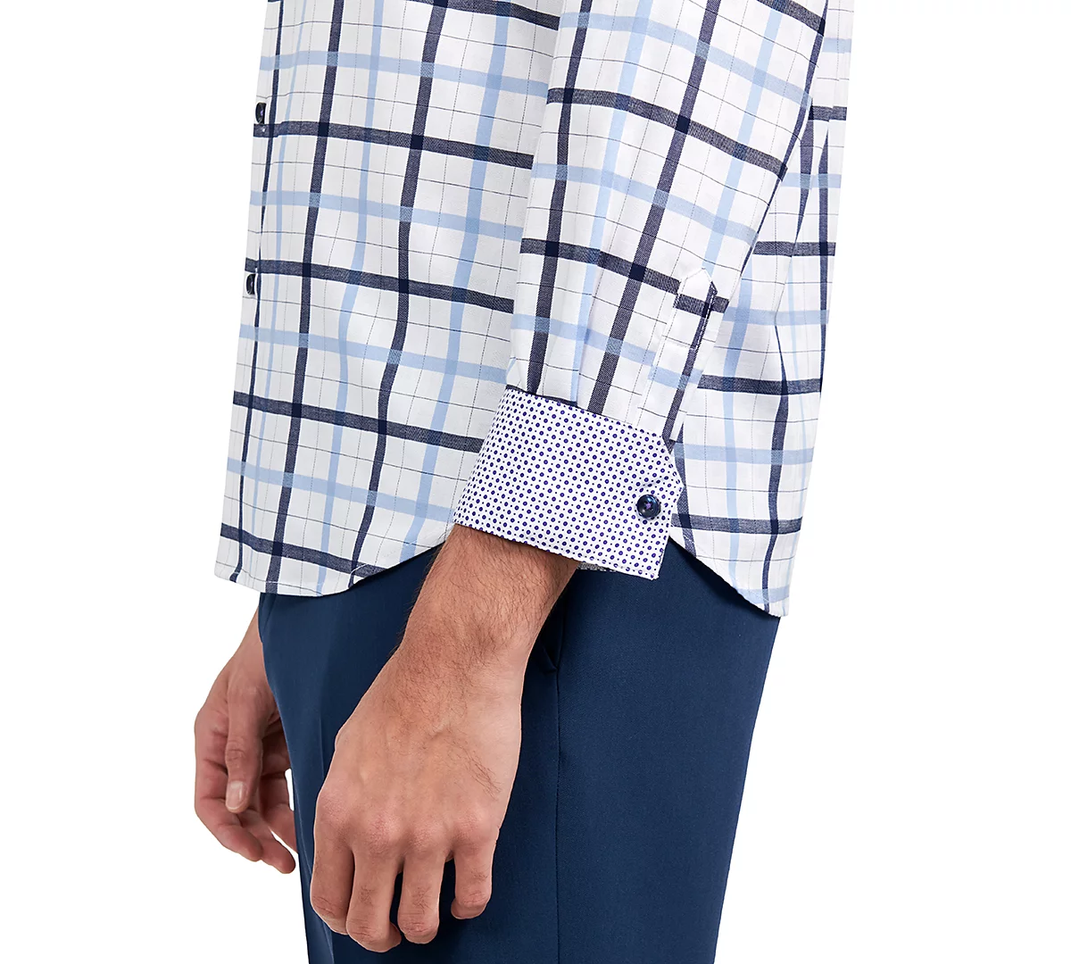 Мужская рубашка в клетку Оконное стекло от Michelsons of London обычного покроя 15890₽