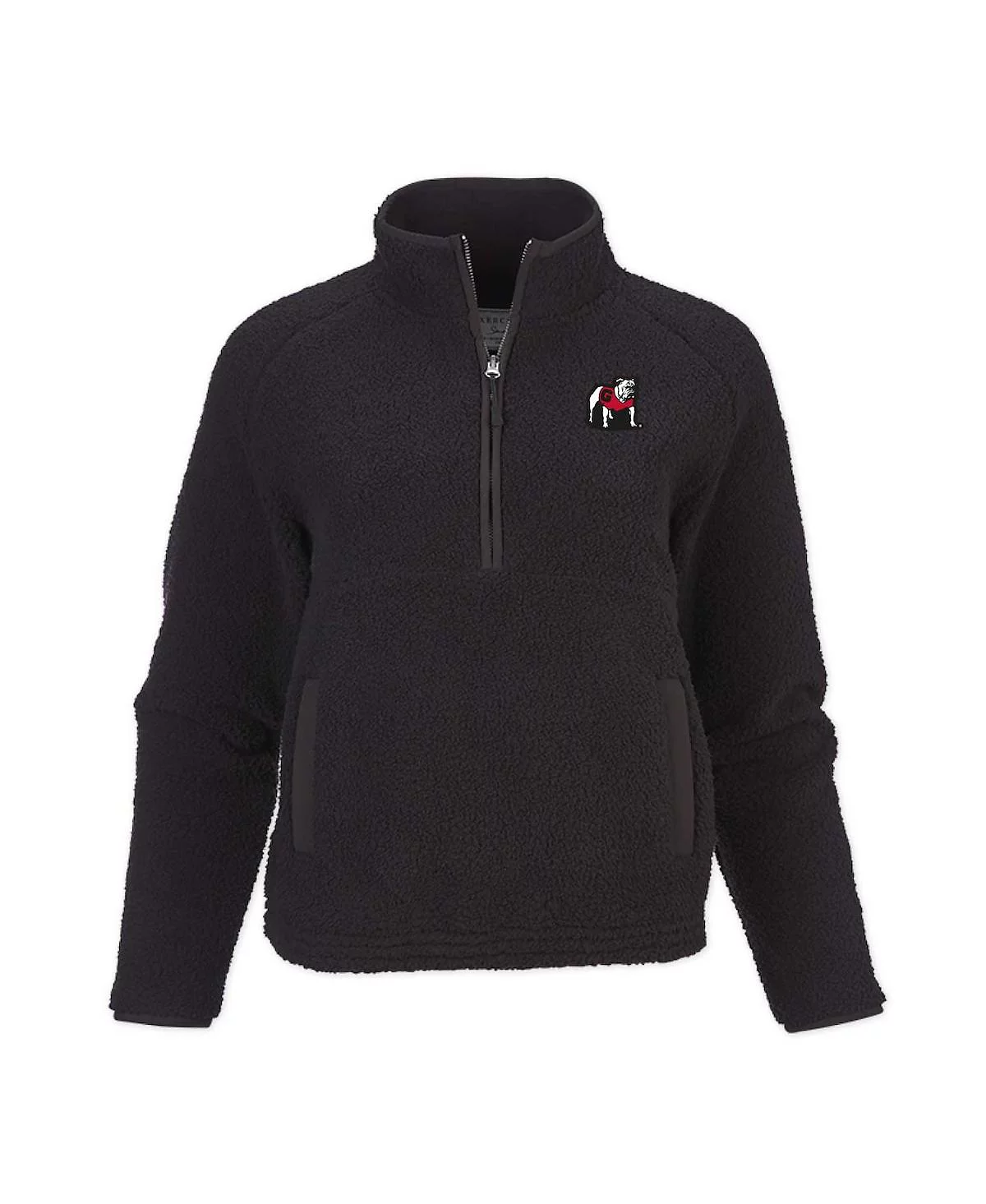 Женский черный топ Georgia Bulldogs Everest на молнии до половины длины