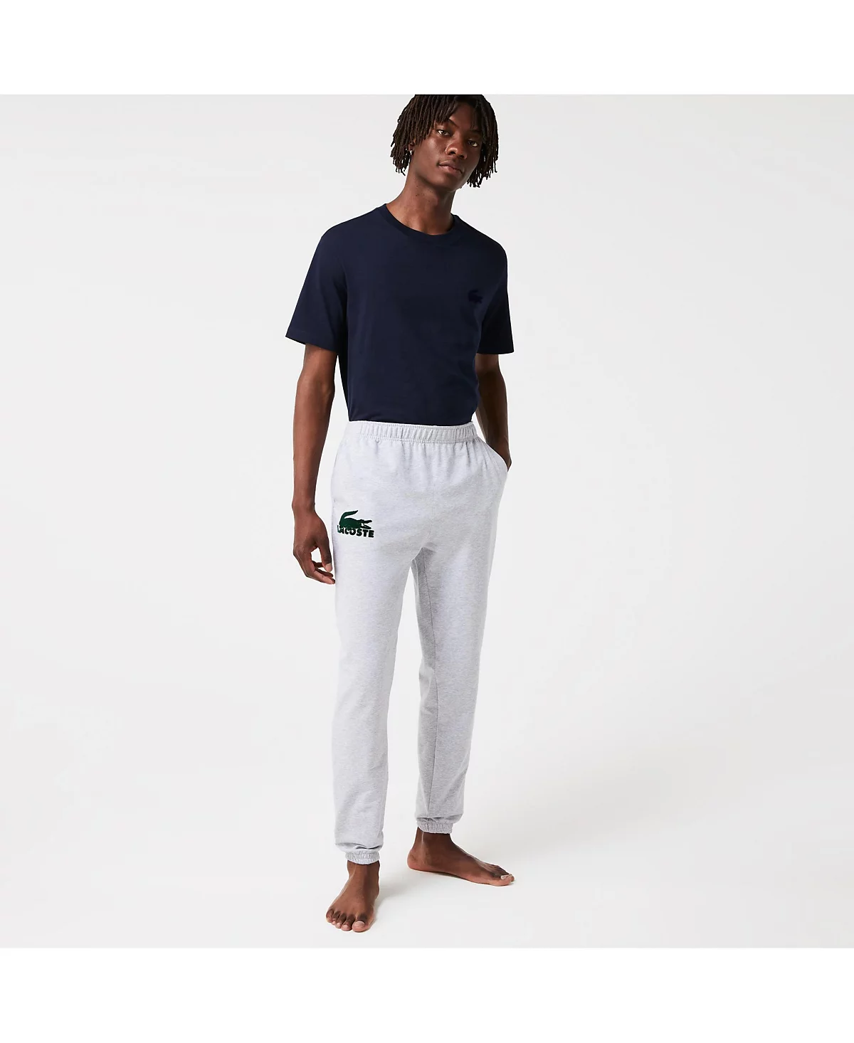 Мужские хлопчатобумажные флисовые брюки для бега трусцой Lacoste