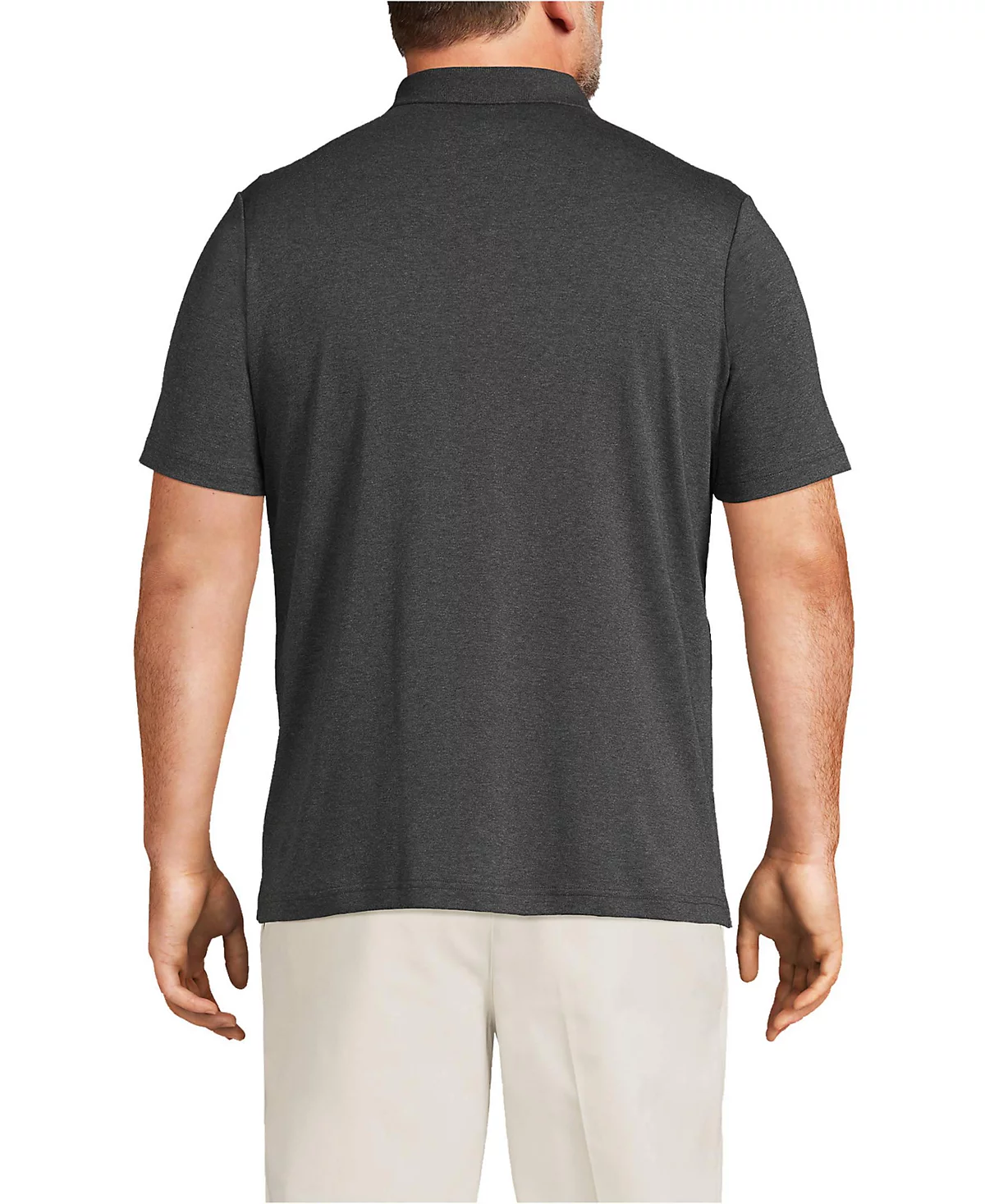 Хлопковая рубашка-поло Supima из хлопка с коротким рукавом и карманом Lands End Big - Tall 12390₽