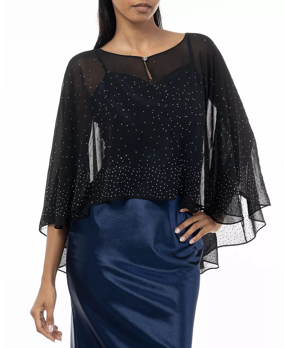 Женская вечерняя накидка с заклепками