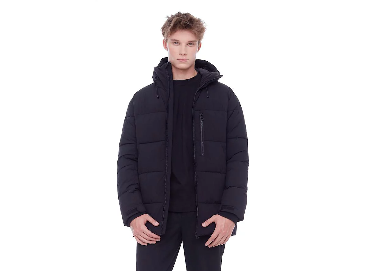 Мужская стеганая куртка-пуховик средней плотности из банфа