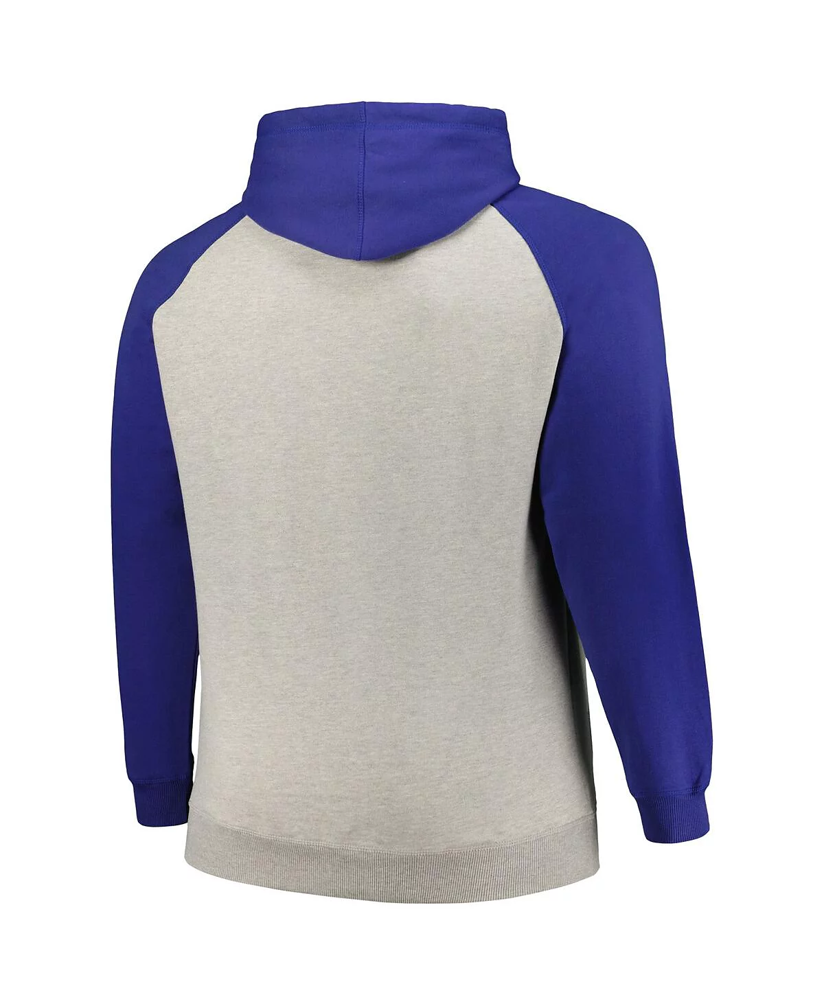 Мужской профиль Heather Gray, Royal Distressed New York Giants Big and Tall, любимый пуловер-реглан с откидной спинкой, толстовка с капюшоном