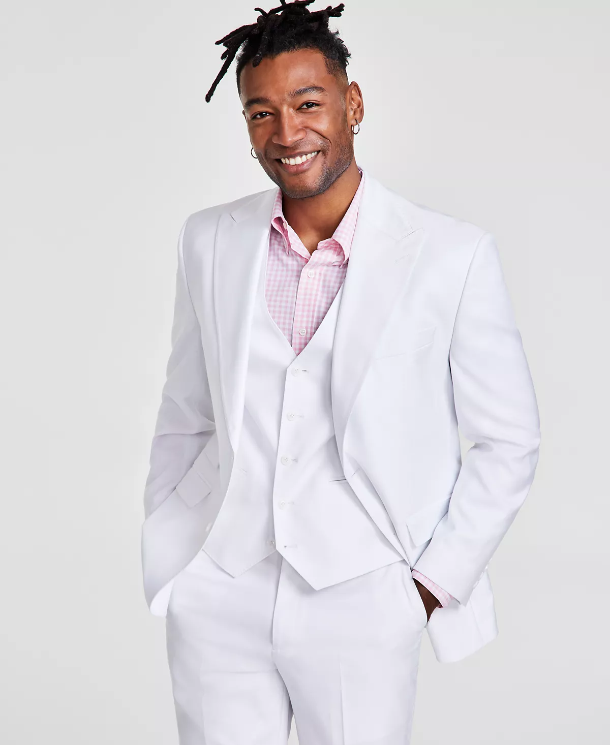 Мужской однотонный костюм классического покроя с отдельным пиджаком 27390₽