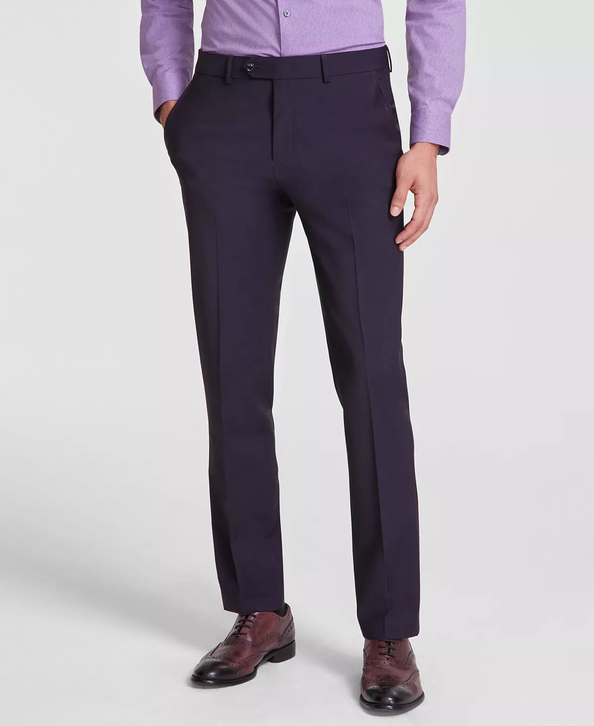 Мужские приталенные брюки из смеси шерсти для костюма созданные для Macys 5690₽