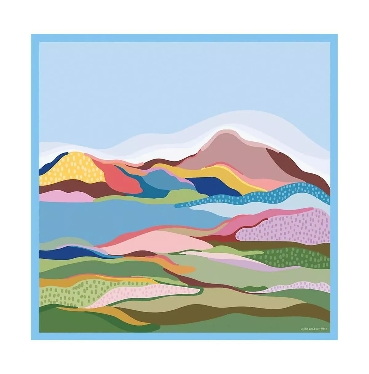 Двусторонний шелковый шарф Ocean Breeze