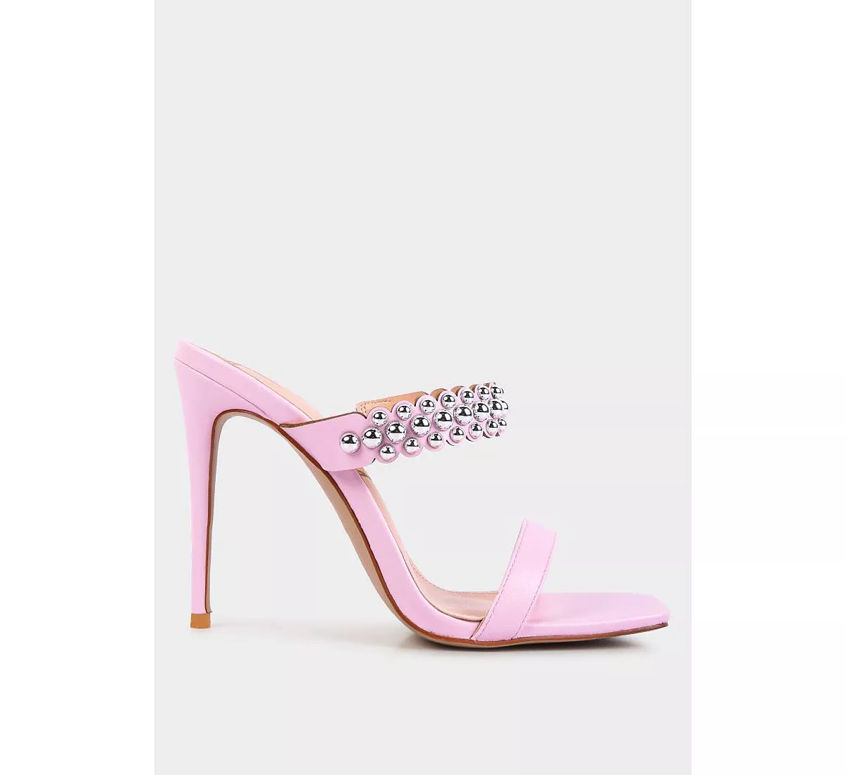 Женские босоножки на высоком каблуке-шпильке с металлическими заклепками 11690₽